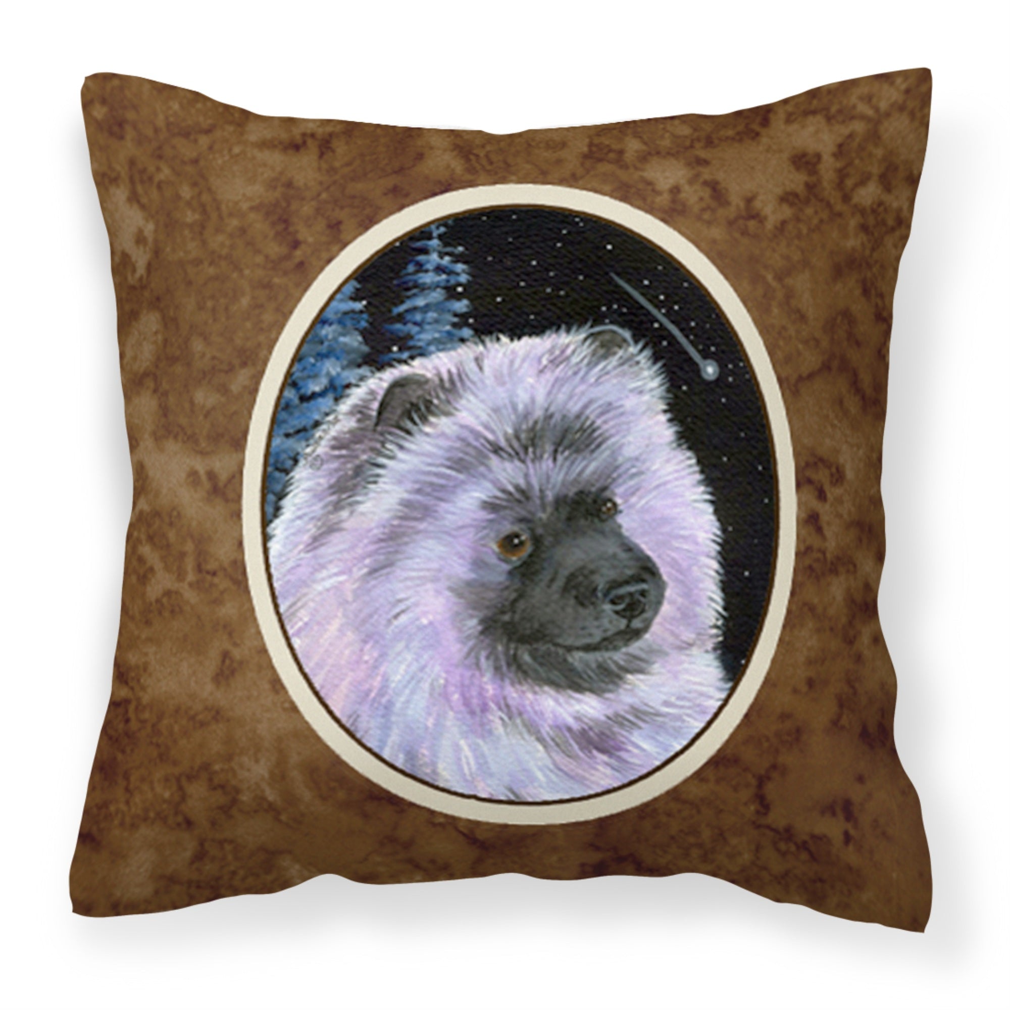 Caroline'S Treasures Ss8412Pw1414 Starry Night Keeshond Decorative Canvas Fabric Pillow, Large, Multicolor