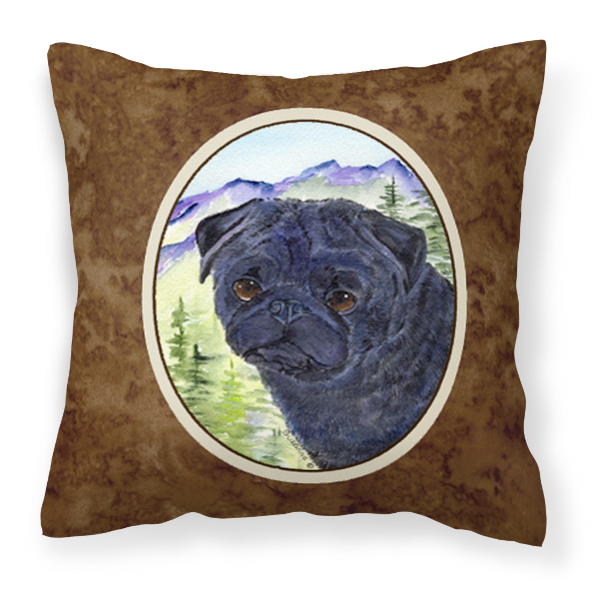 Caroline'S Treasures Ss8420Pw1414 Pug Decorative Canvas Fabric Pillow, Large, Multicolor