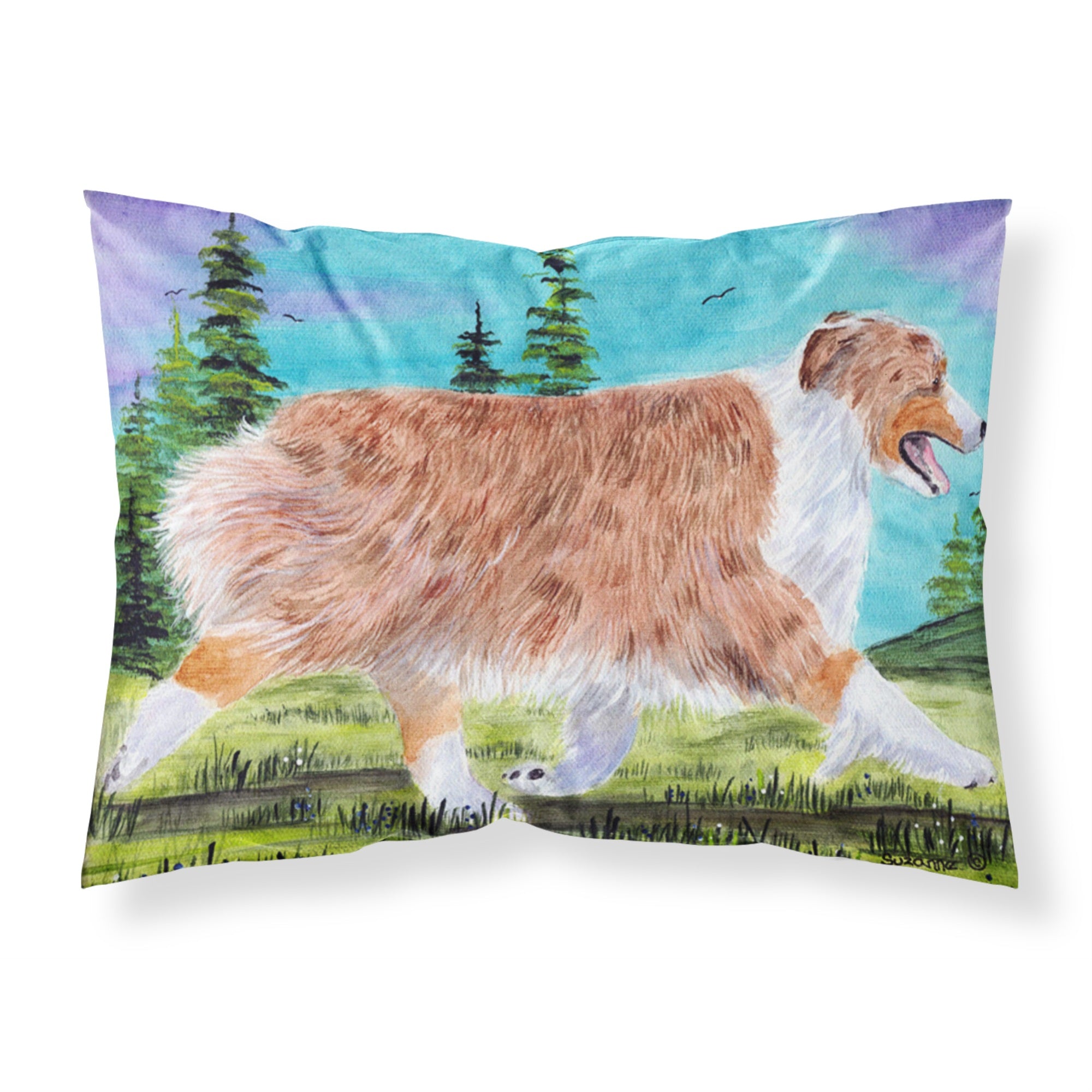 Caroline'S Treasures Ss8423Pillowcase Australian Shepherd Moisture Wicking Fabric Standard Pillowcase, Large, Multicolor