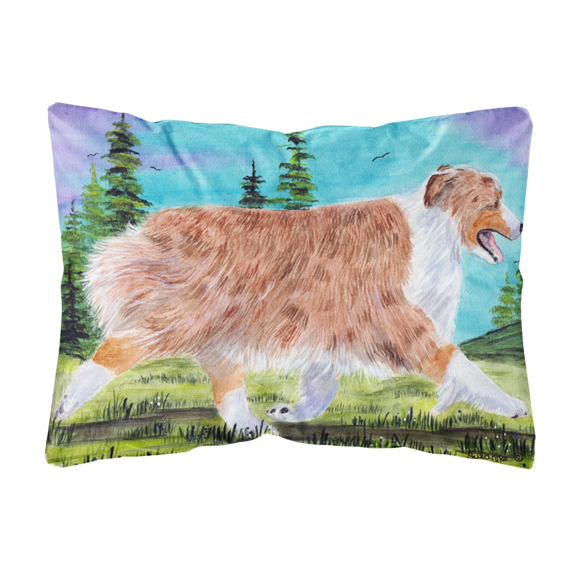 Caroline'S Treasures Ss8423Pw1216 Australian Shepherd Decorative Canvas Fabric Pillow, Large, Multicolor