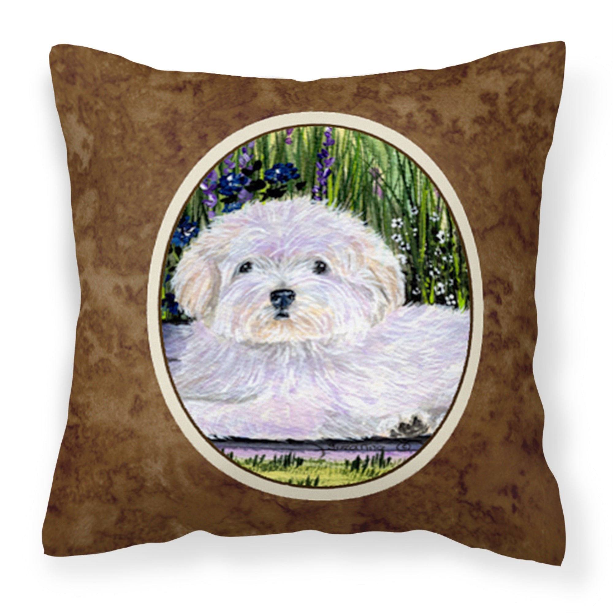 Caroline'S Treasures Ss8430Pw1414 Cotton De Tulear Decorative Canvas Fabric Pillow, Large, Multicolor