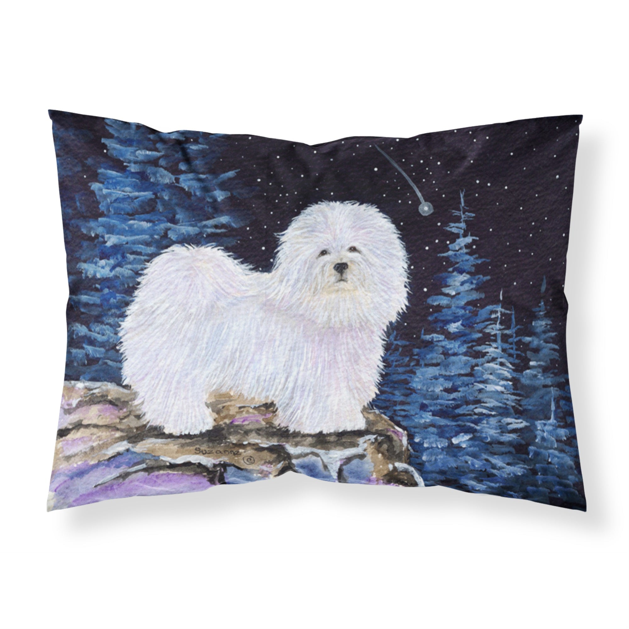 Caroline'S Treasures Ss8437Pillowcase Starry Night Coton De Tulear Moisture Wicking Fabric Standard Pillowcase, Large, Multico