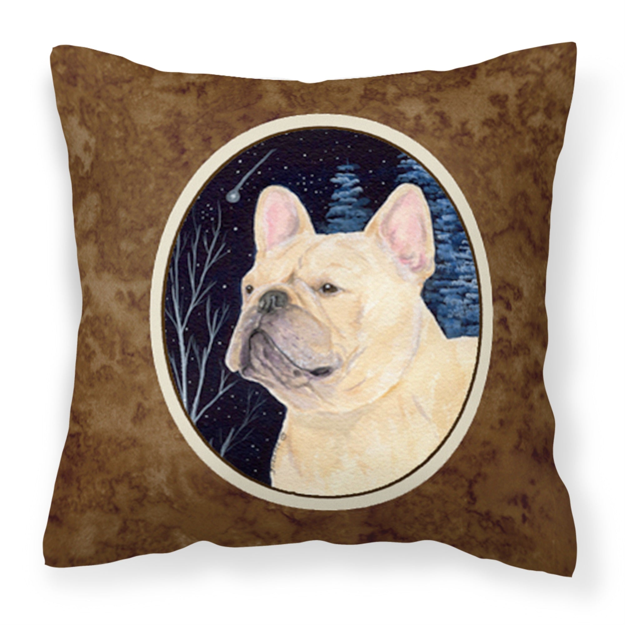 Caroline'S Treasures Ss8441Pw1414 Starry Night French Bulldog Fabric Pillow, Large, Multicolor