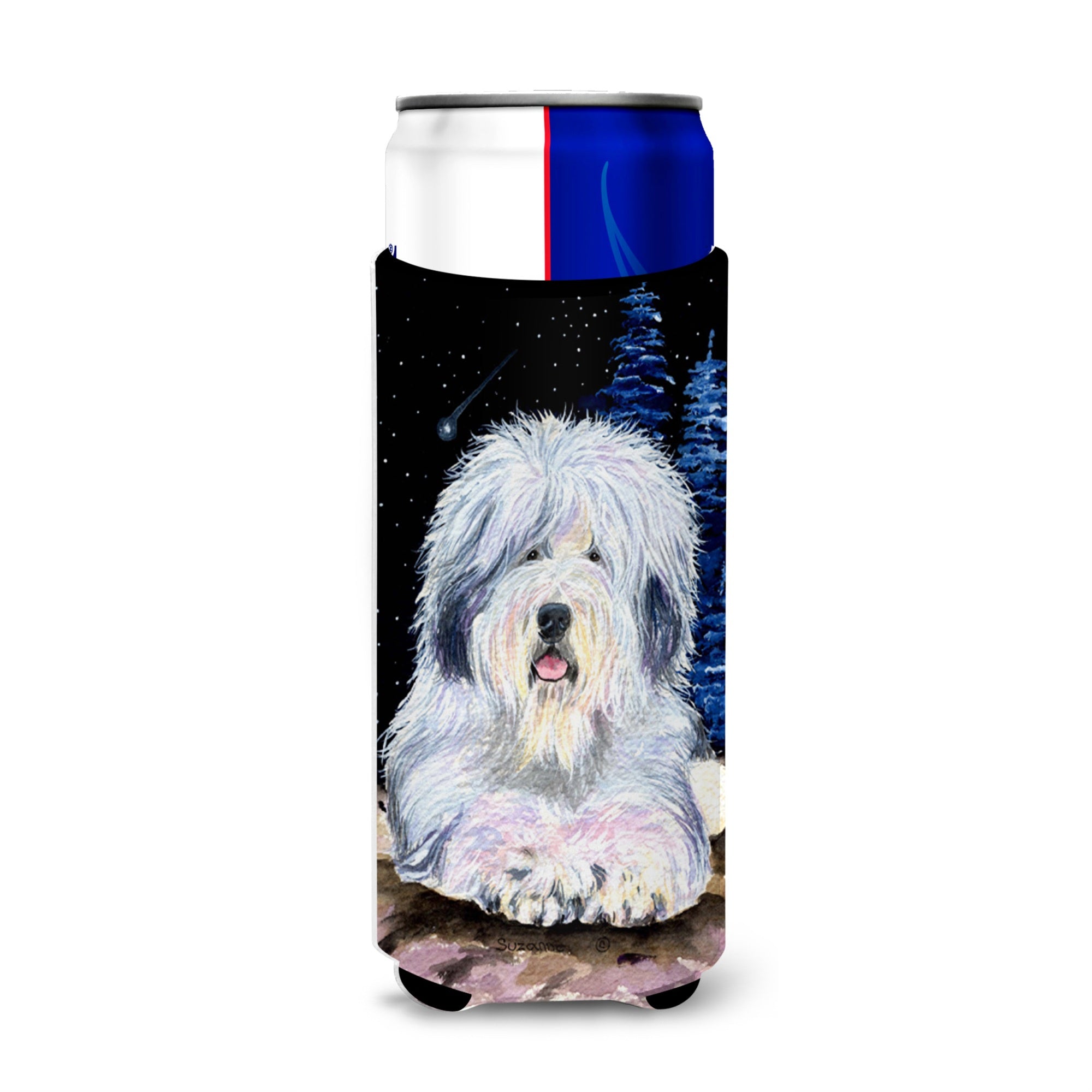 Starry Night Old English Sheepdog Ultra Beverage Insulators For Slim Cans Ss8443Muk
