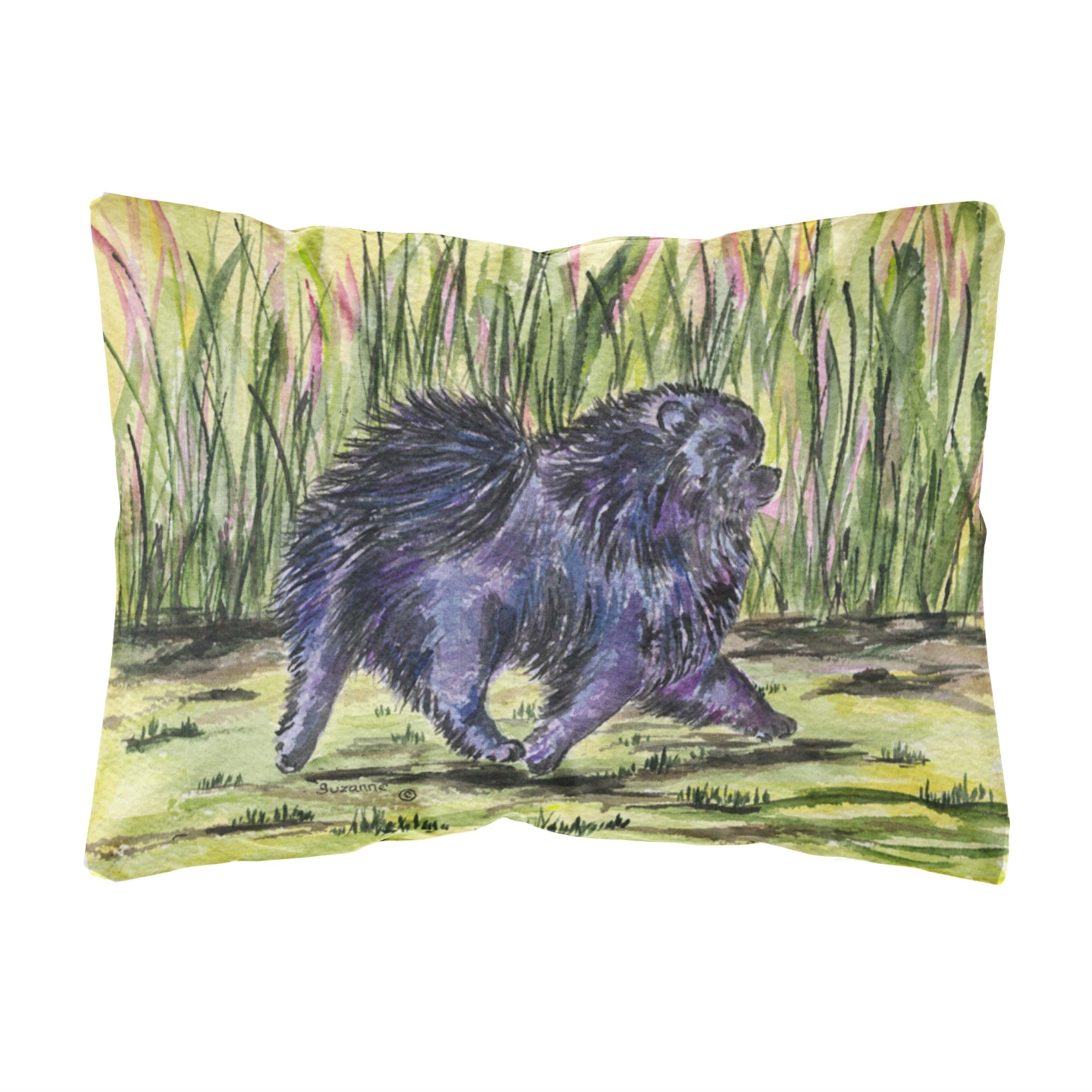 Caroline'S Treasures Ss8444Pw1216 Pomeranian Decorative Canvas Fabric Pillow, Large, Multicolor