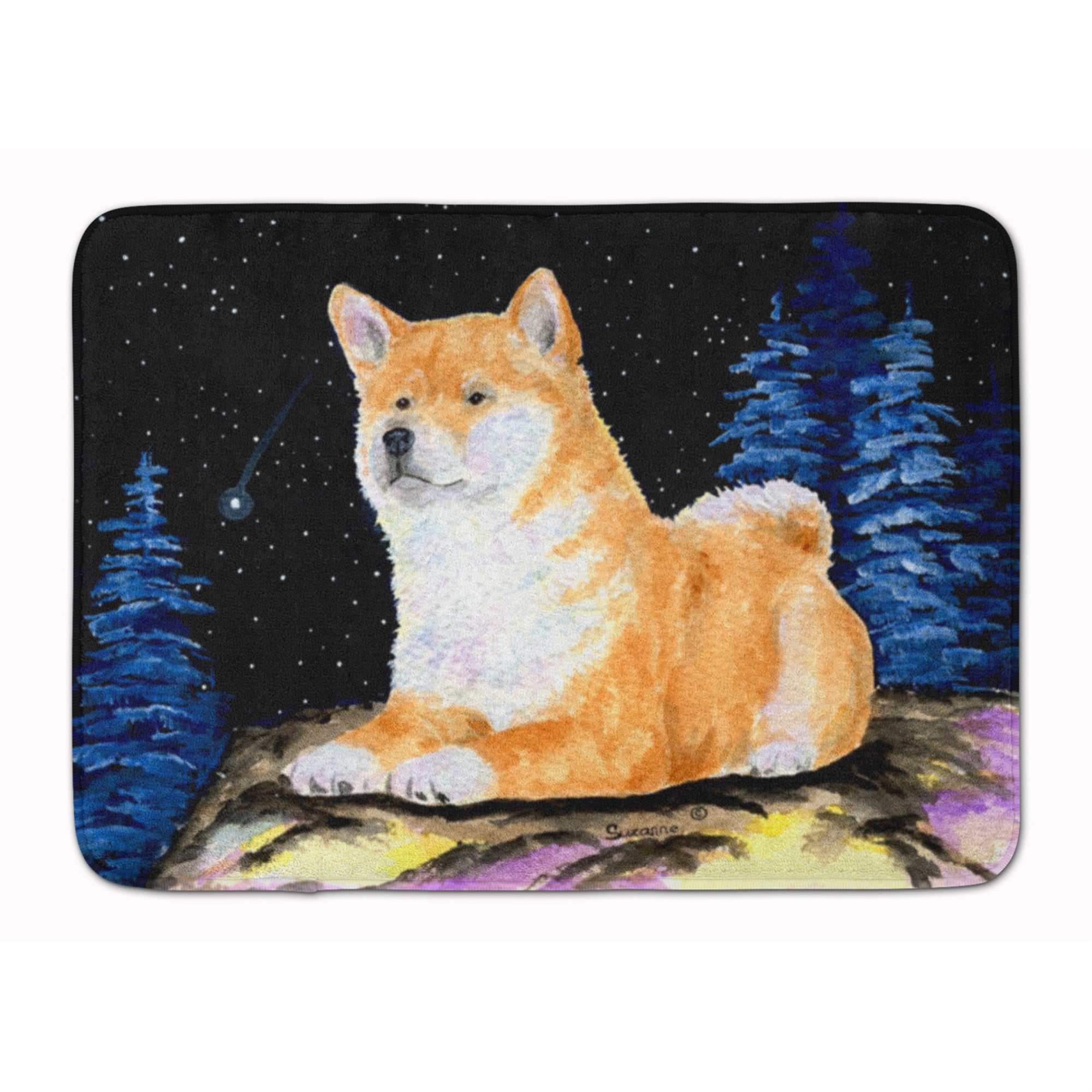 Caroline'S Treasures Starry Night Shiba Inu Floor Mat, 19 X 27, Multicolor