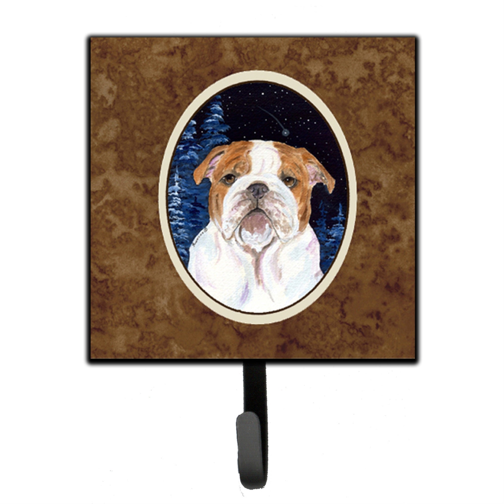 Caroline'S Treasures Ss8447Sh4 Starry Night English Bulldog Leash Holder Or Key Hook, Small, Multicolor