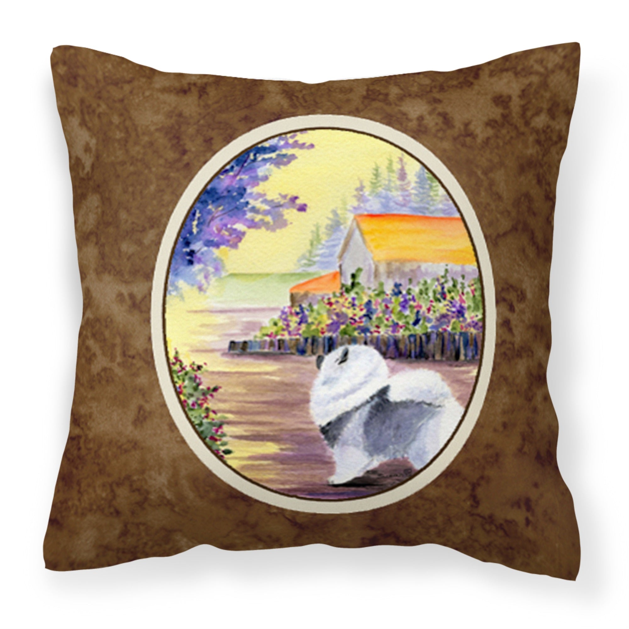 Caroline'S Treasures Ss8452Pw1414 Keeshond Decorative Canvas Fabric Pillow, Large, Multicolor