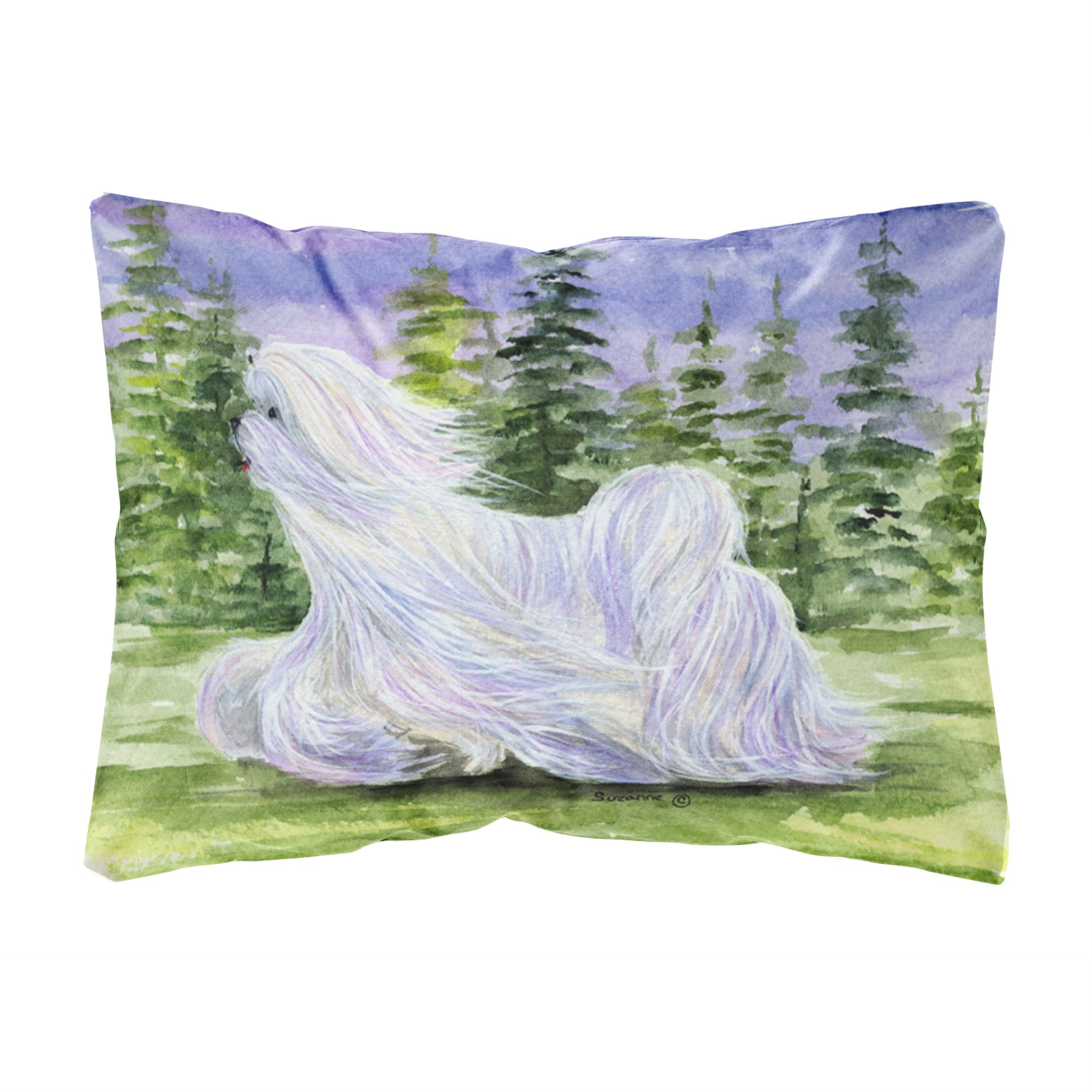 Caroline'S Treasures Ss8453Pw1216 Maltese Decorative Canvas Fabric Pillow, Large, Multicolor