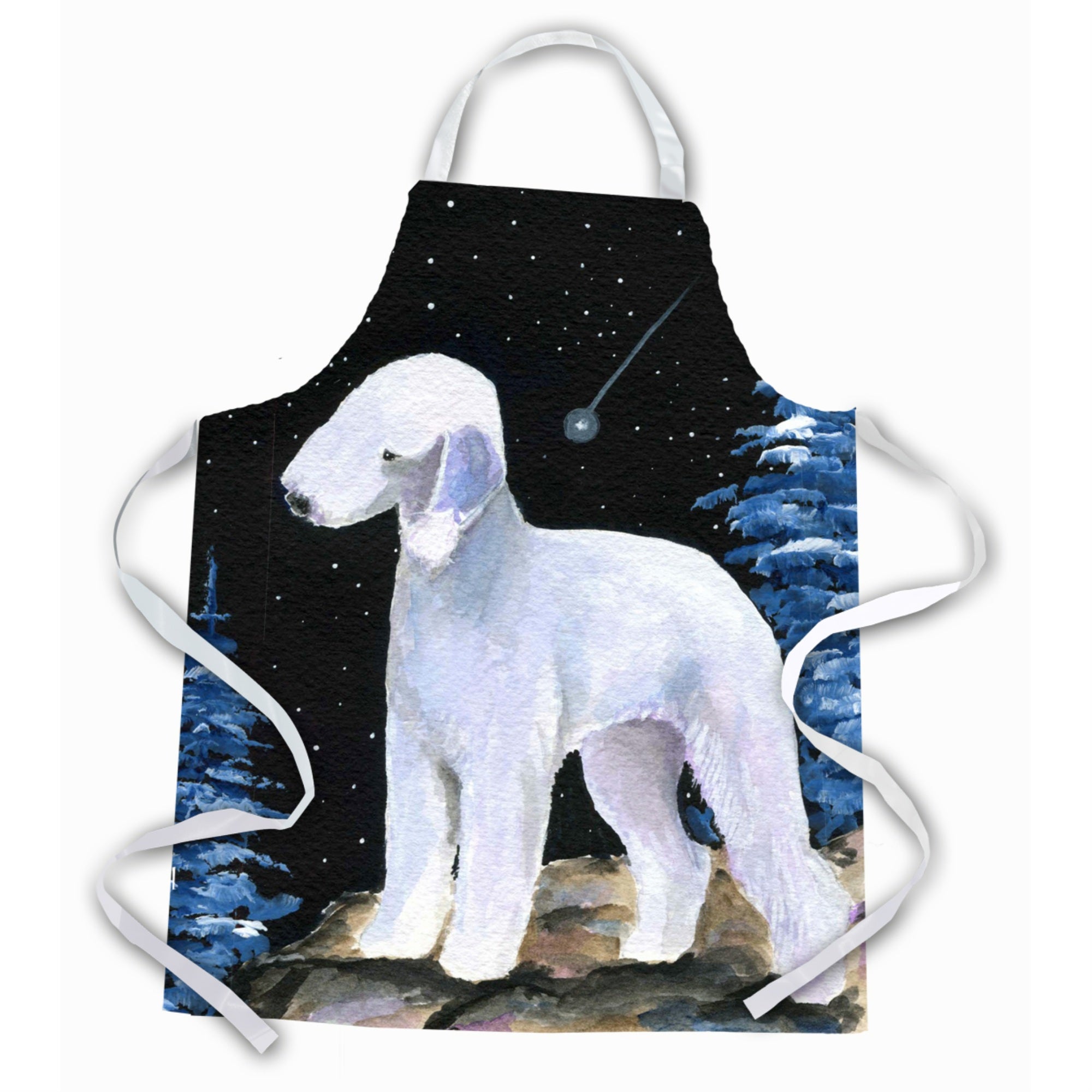 Caroline'S Treasures Ss8455Apron Starry Night Bedlington Terrier Apron, Large, Multicolor