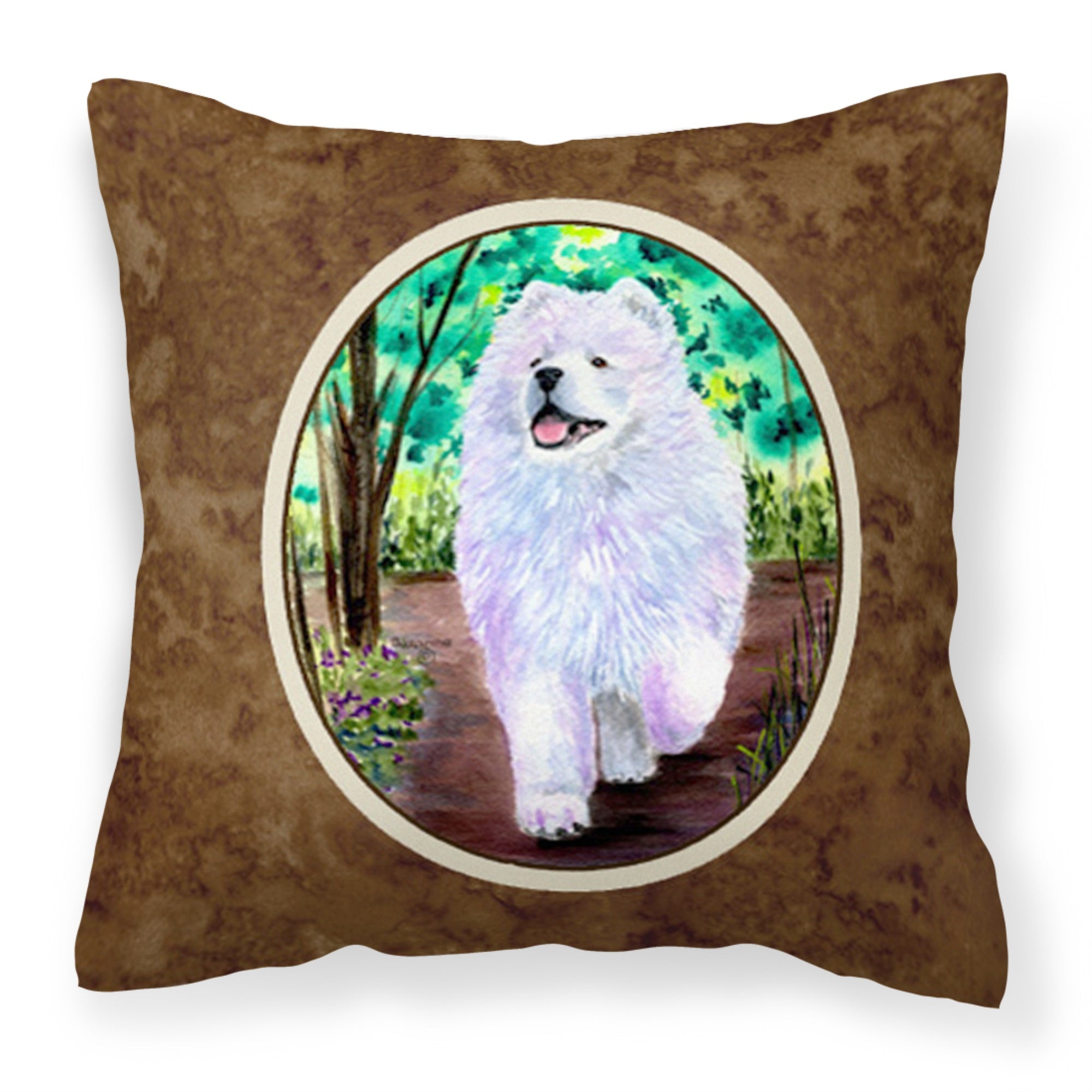 Caroline'S Treasures Ss8458Pw1414 Samoyed Decorative Canvas Fabric Pillow, Large, Multicolor