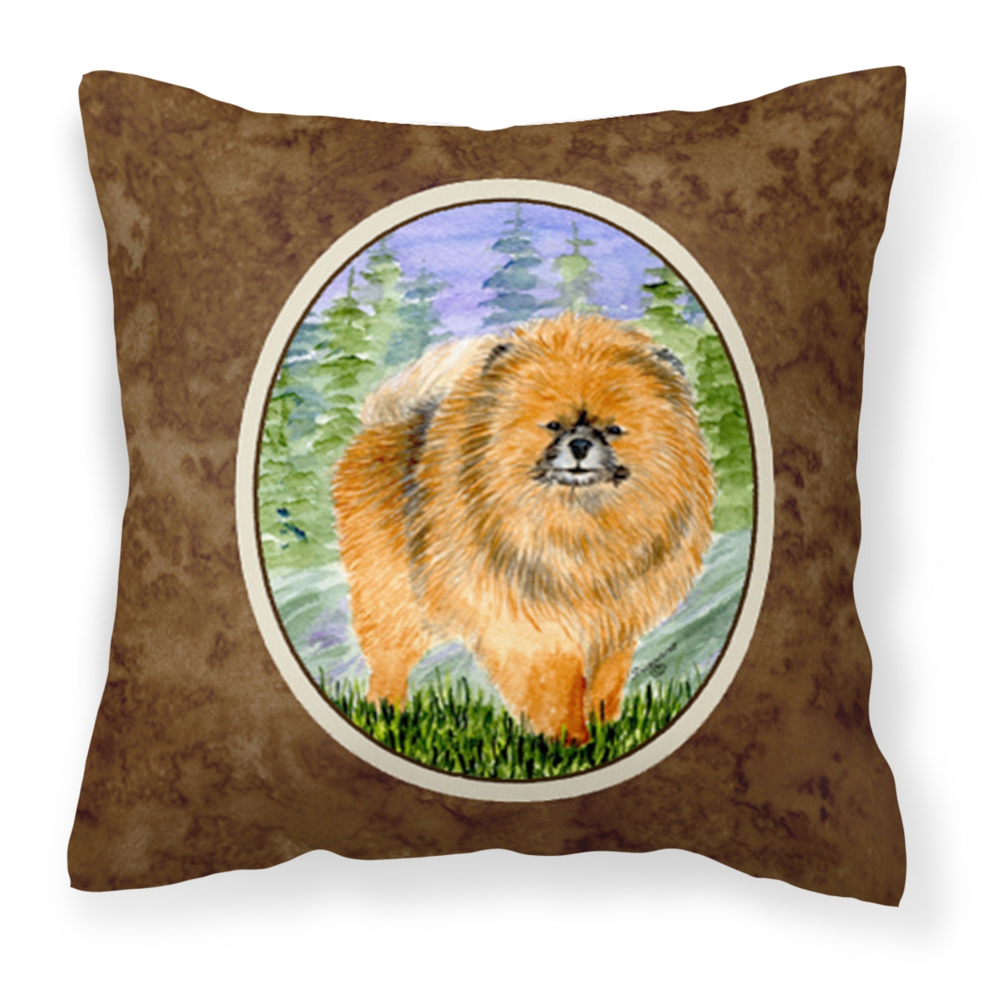 Caroline'S Treasures Ss8459Pw1414 Pomeranian Decorative Canvas Fabric Pillow, Large, Multicolor