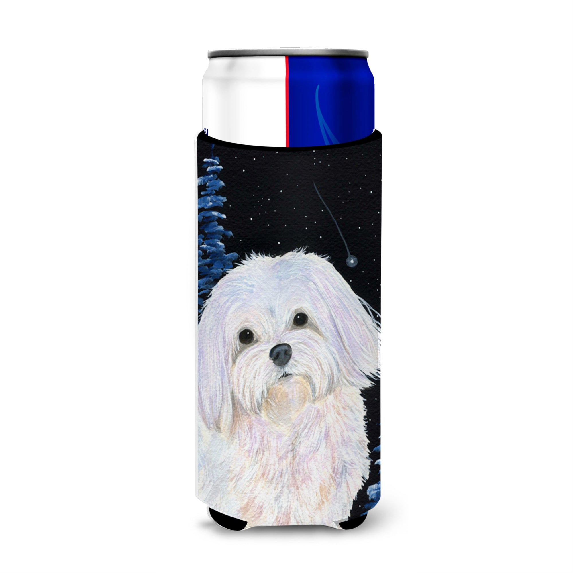Starry Night Maltese Ultra Beverage Insulators For Slim Cans Ss8460Muk