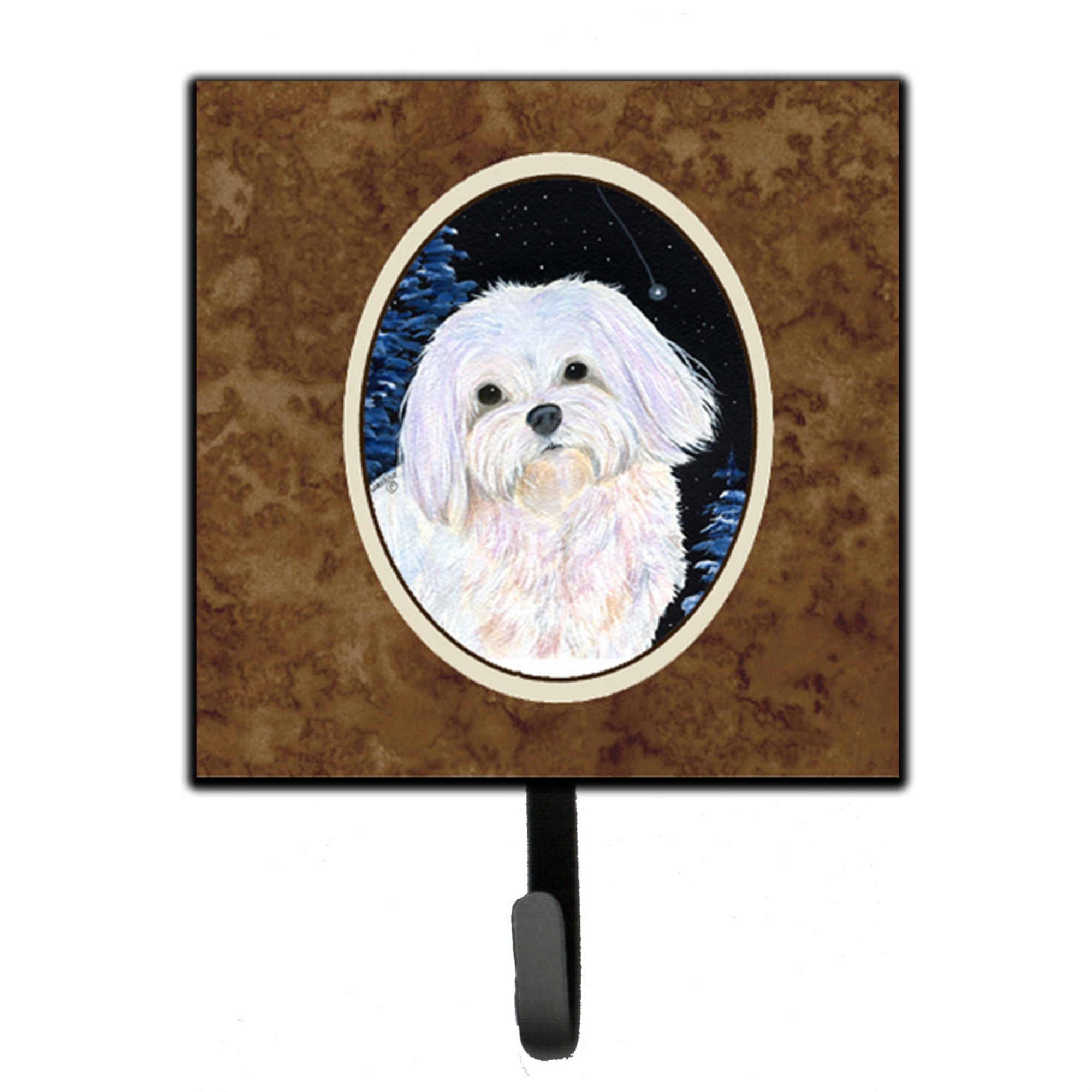 Caroline'S Treasures Ss8460Sh4 Starry Night Maltese Leash Holder Or Key Hook, Small, Multicolor