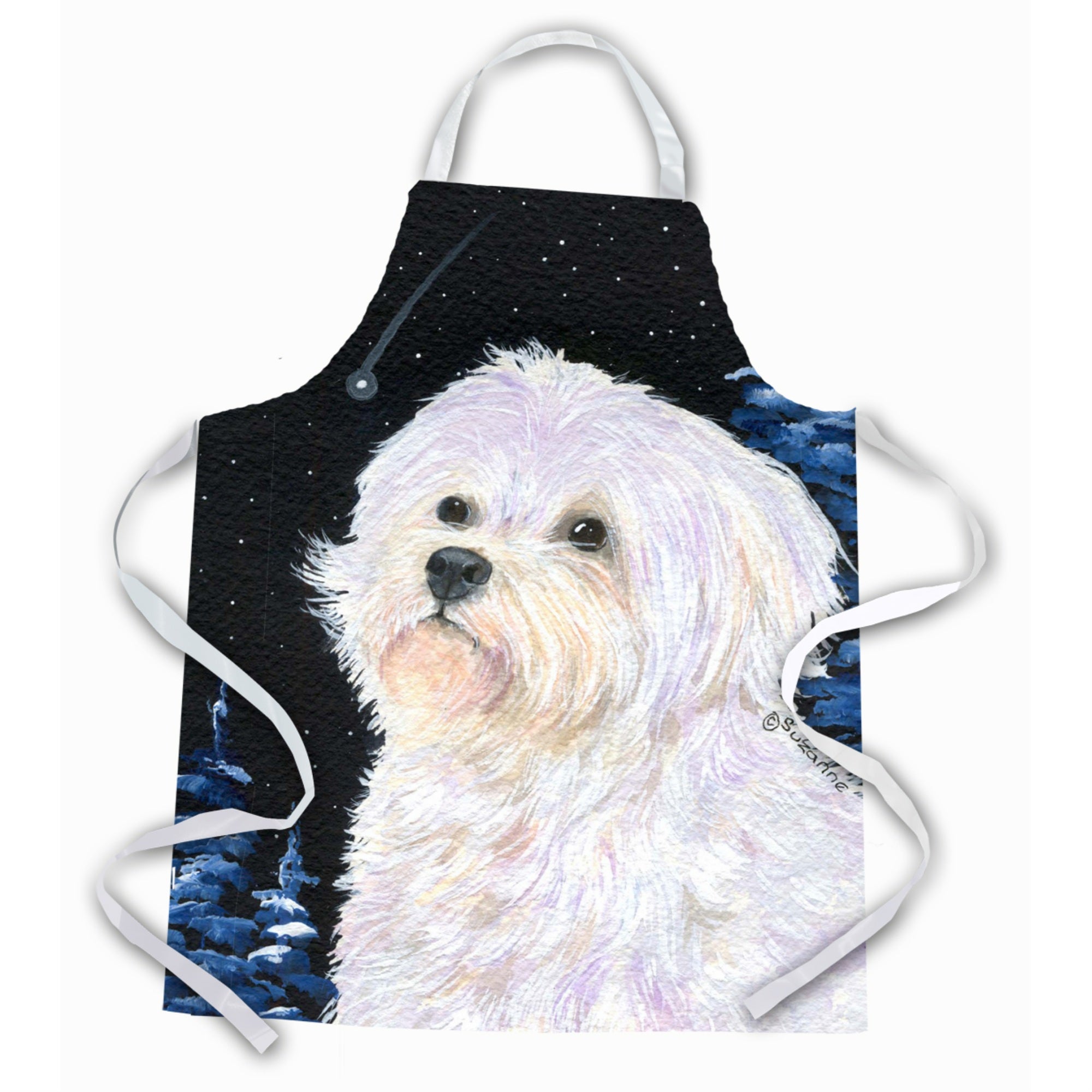 Caroline'S Treasures Ss8461Apron Starry Night Maltese Apron, Large, Multicolor