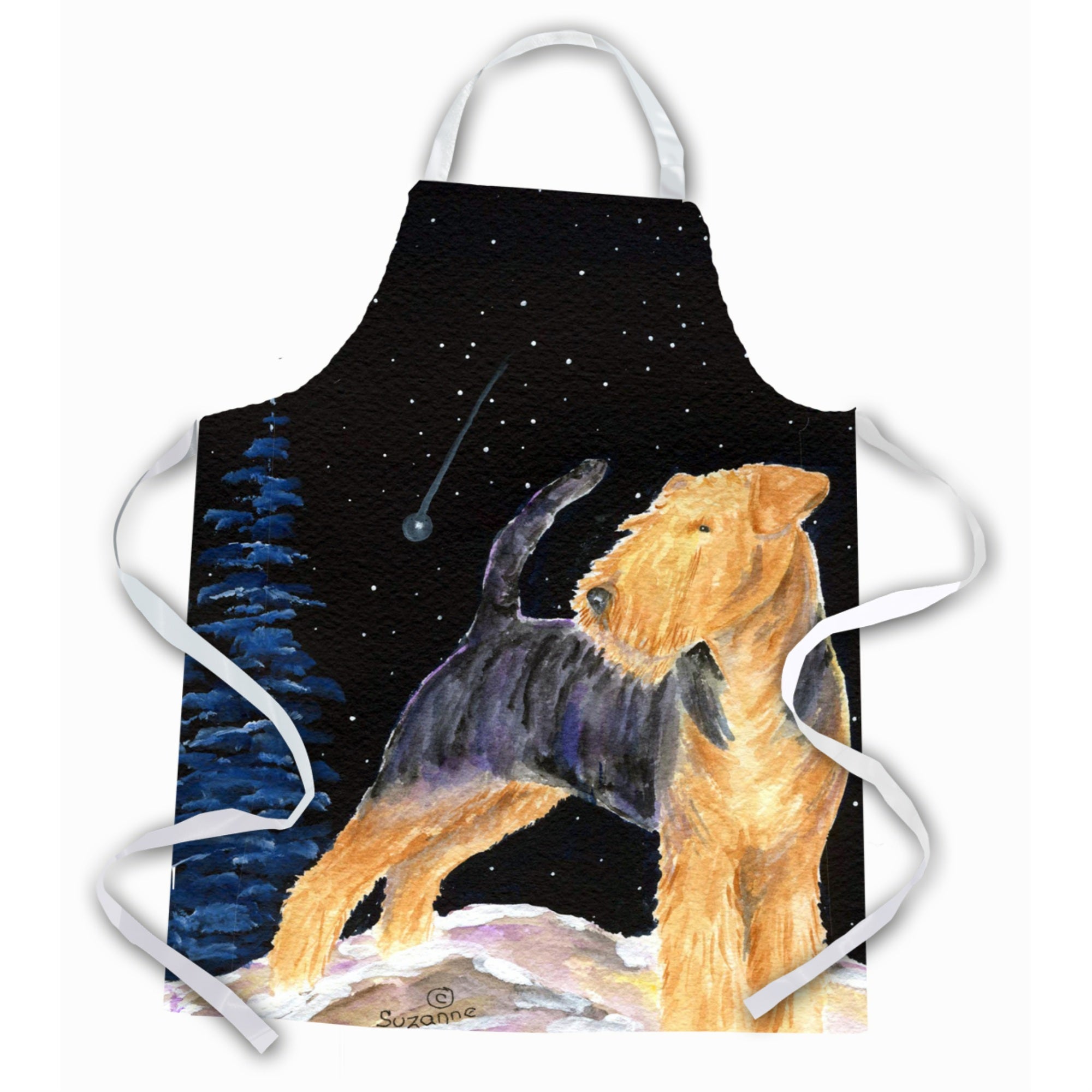 Caroline'S Treasures Ss8464Apron Starry Night Welsh Terrier Apron, Large, Multicolor