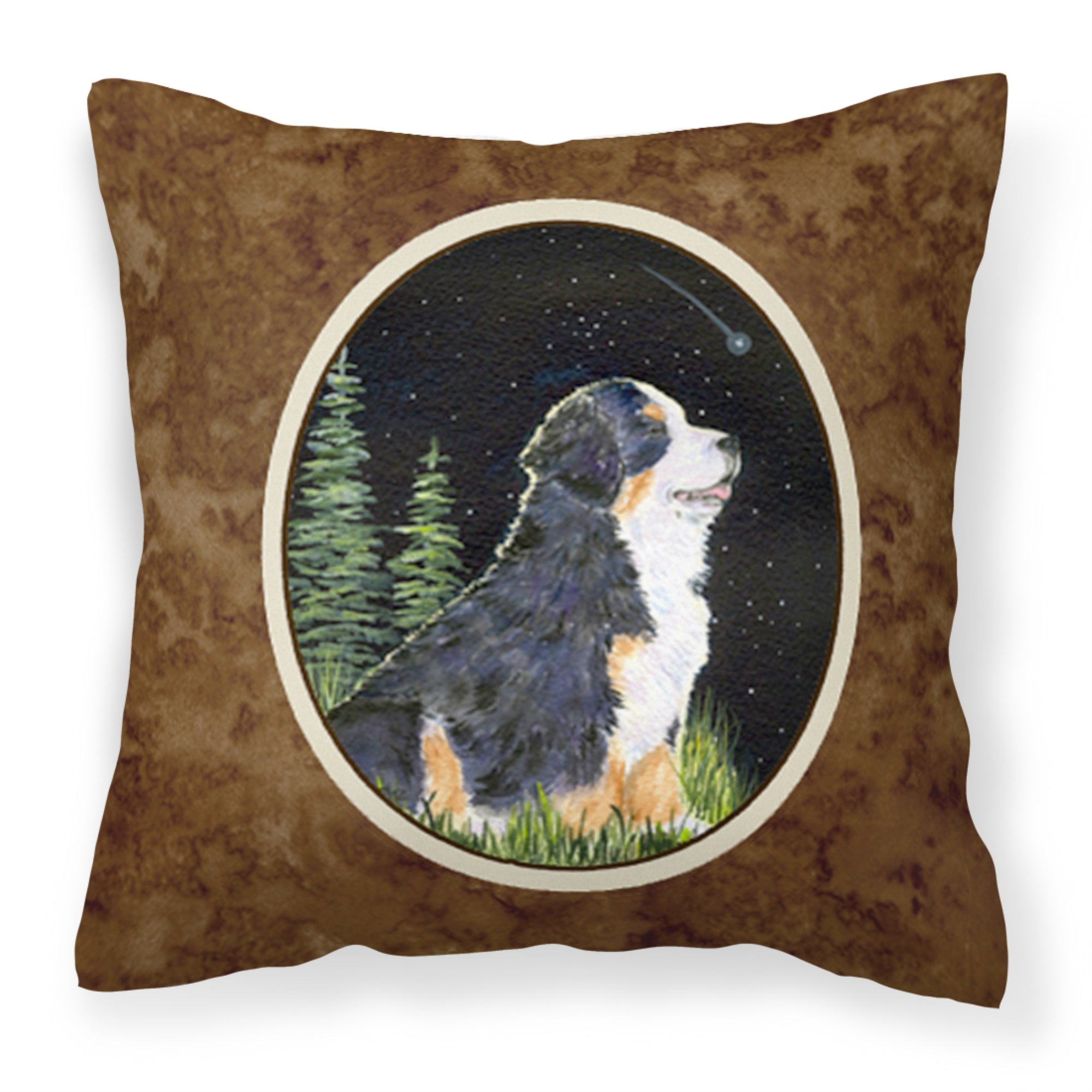 Caroline'S Treasures Ss8468Pw1414 Starry Night Bernese Mountain Dog Fabric Pillow, Large, Multicolor