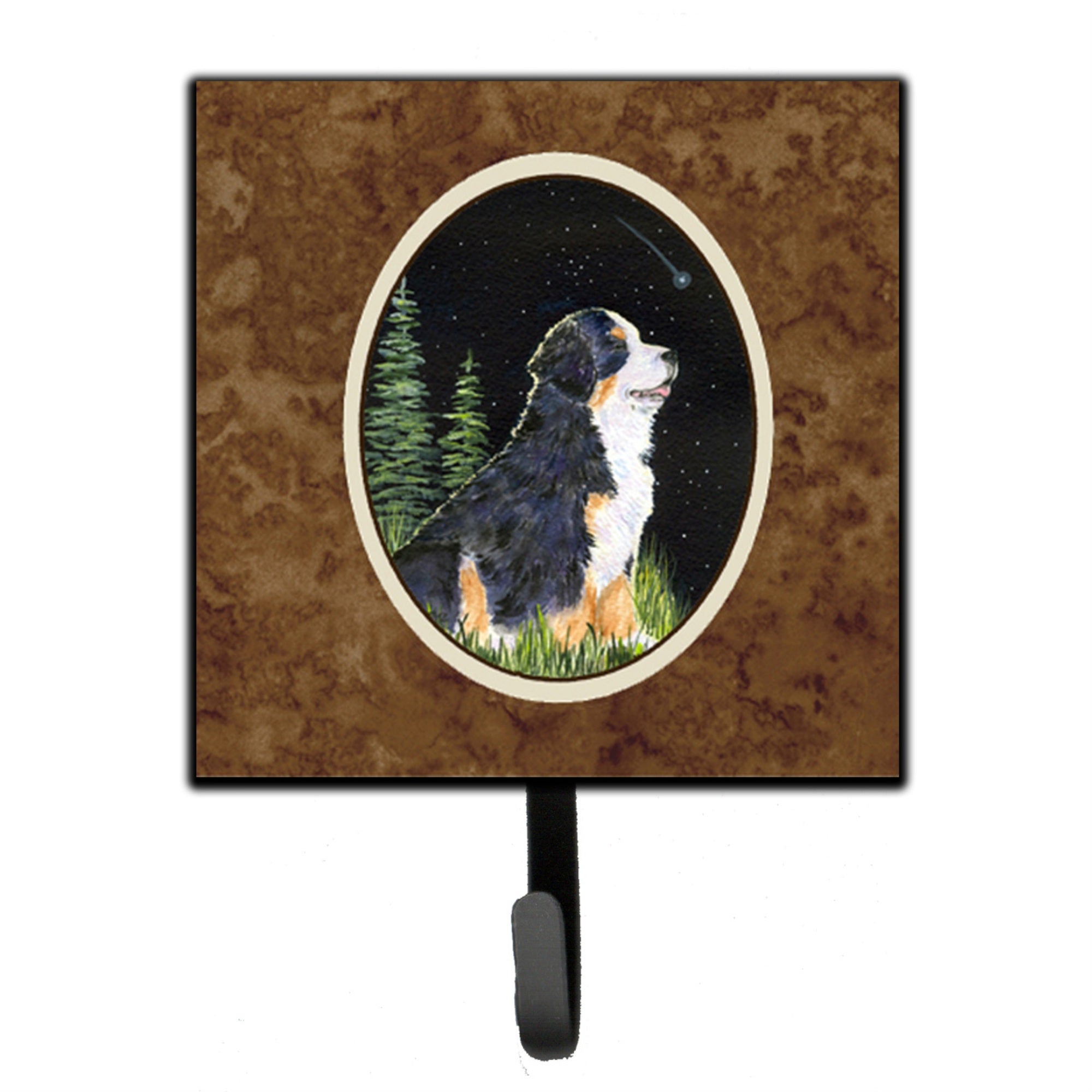 Caroline'S Treasures Starry Night Bernese Mountain Dog Leash Holder Or Key Hooks, Small, Multicolor
