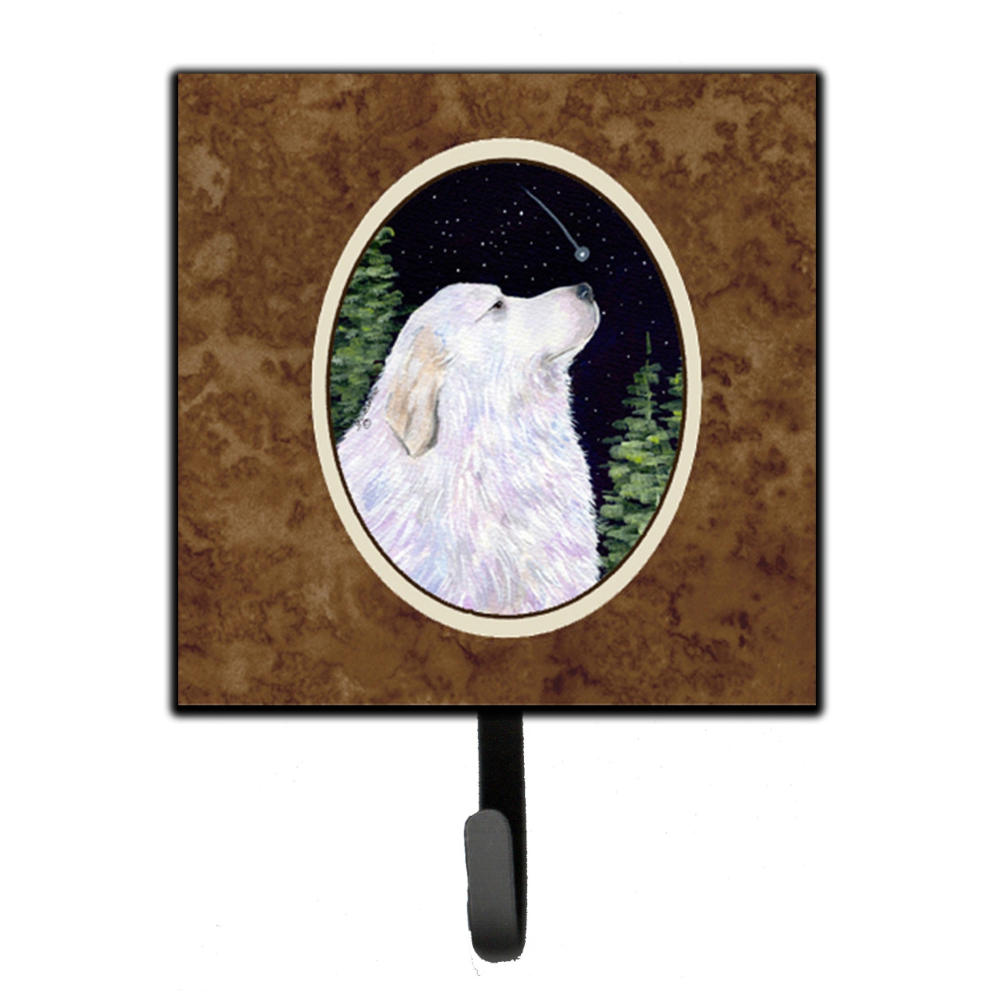 Caroline'S Treasures Ss8470Sh4 Starry Night Great Pyrenees Leash Holder Or Key Hook, Small, Multicolor