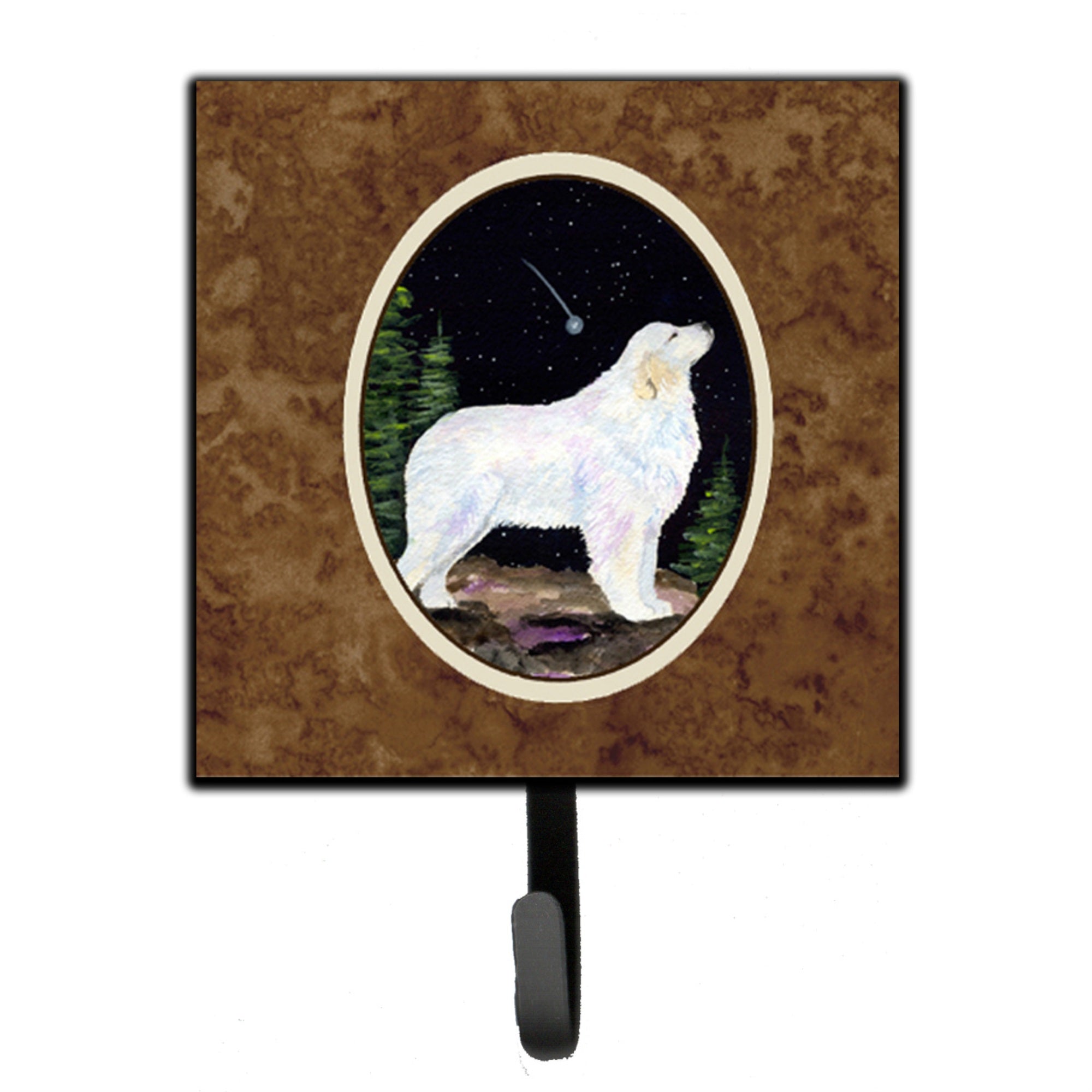 Caroline'S Treasures Ss8471Sh4 Starry Night Great Pyrenees Leash Holder Or Key Hook, Small, Multicolor