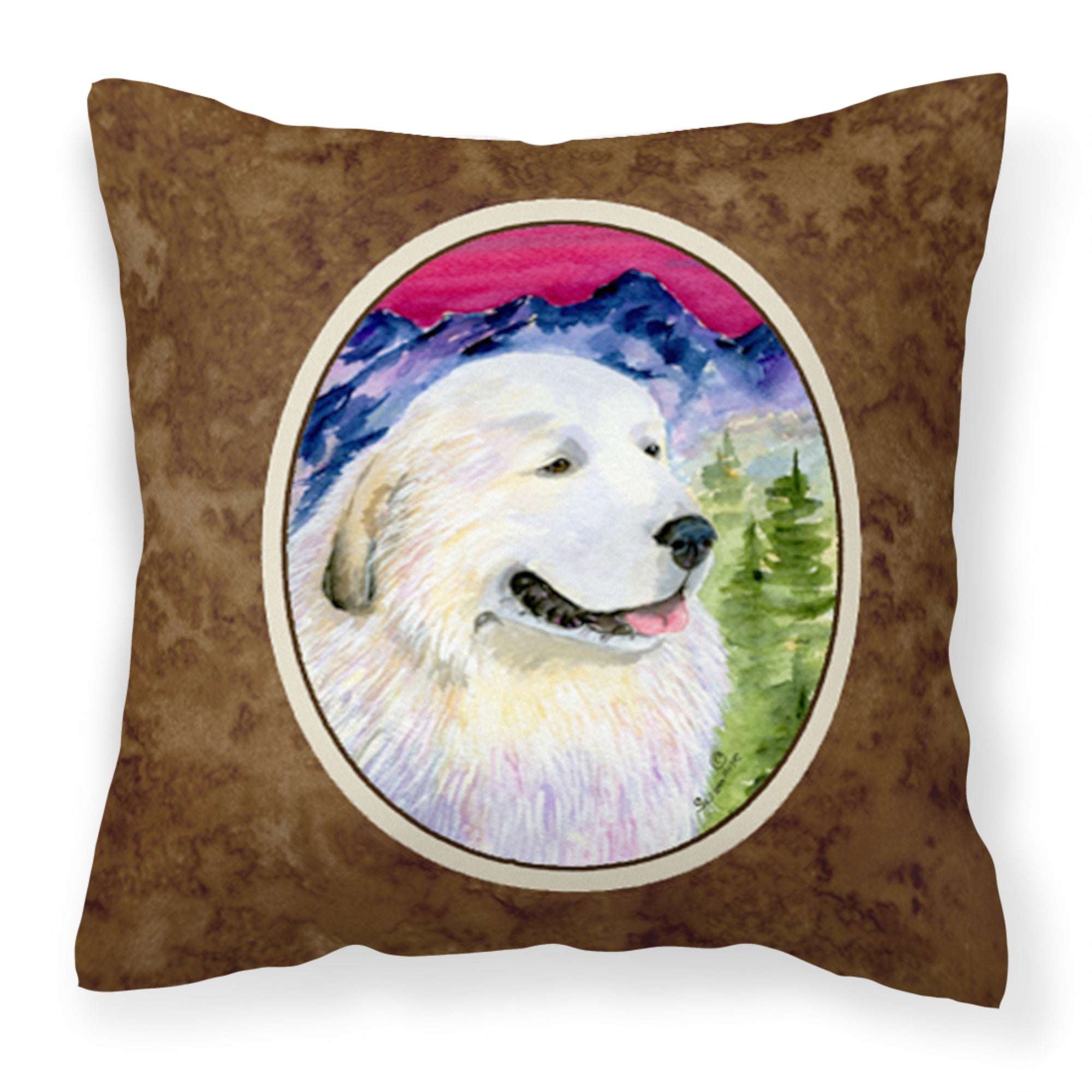 Caroline'S Treasures Ss8473Pw1414 Great Pyrenees Decorative Canvas Fabric Pillow, Large, Multicolor