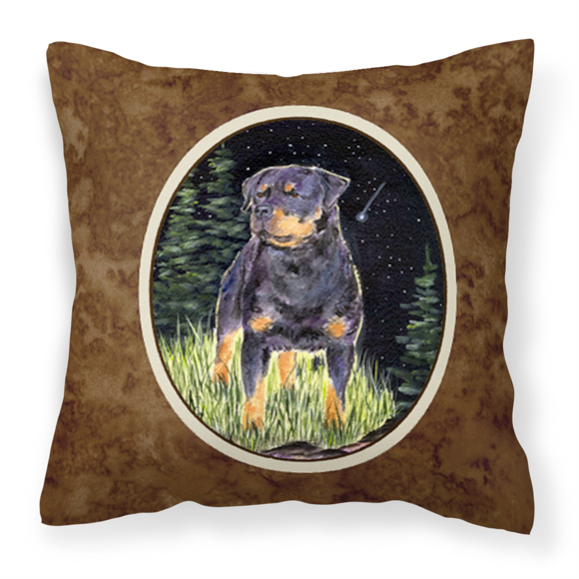 Caroline'S Treasures Ss8475Pw1414 Starry Night Rottweiler Decorative Canvas Fabric Pillow, Large, Multicolor