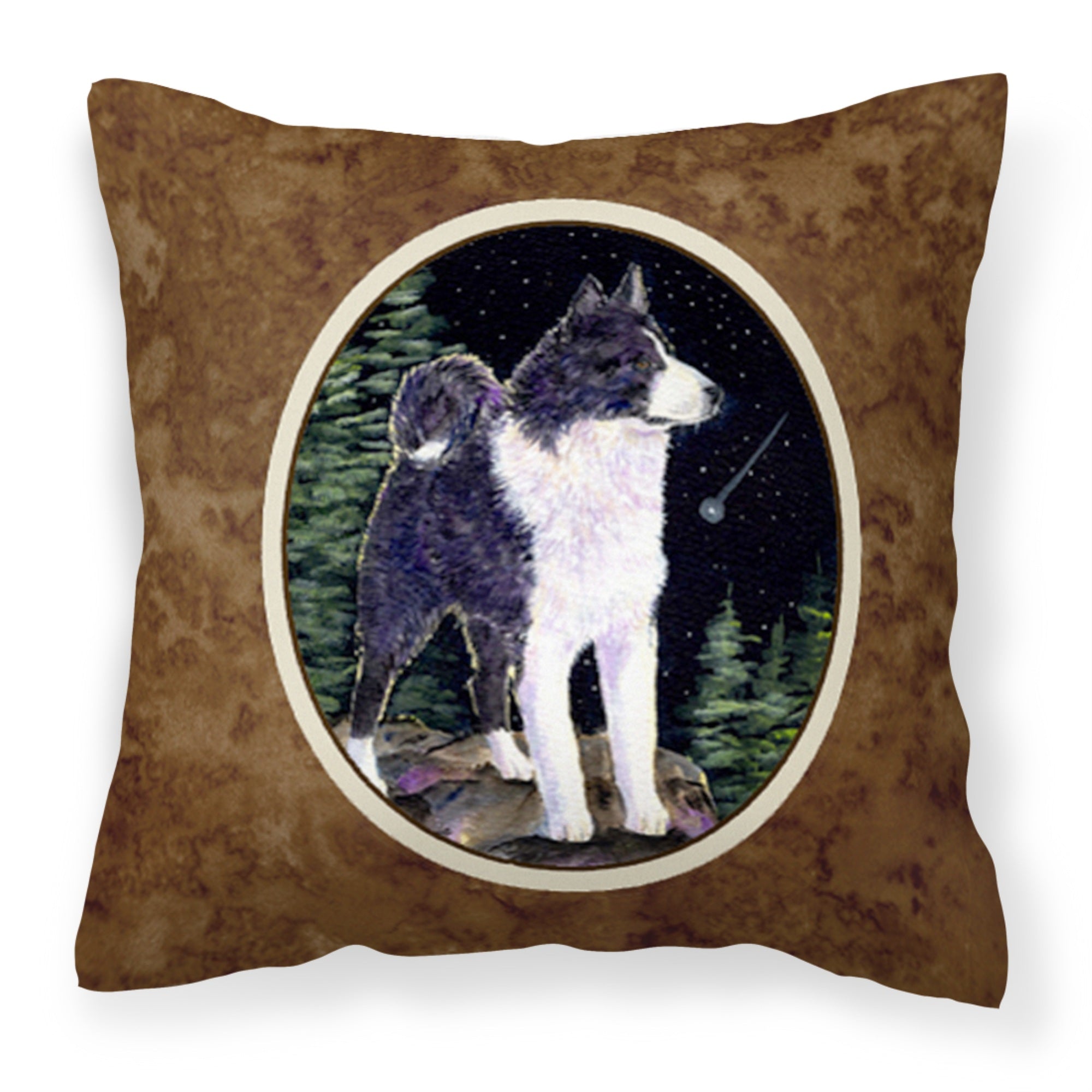 Caroline'S Treasures Ss8483Pw1414 Starry Night Karelian Bear Dog Fabric Pillow, Large, Multicolor
