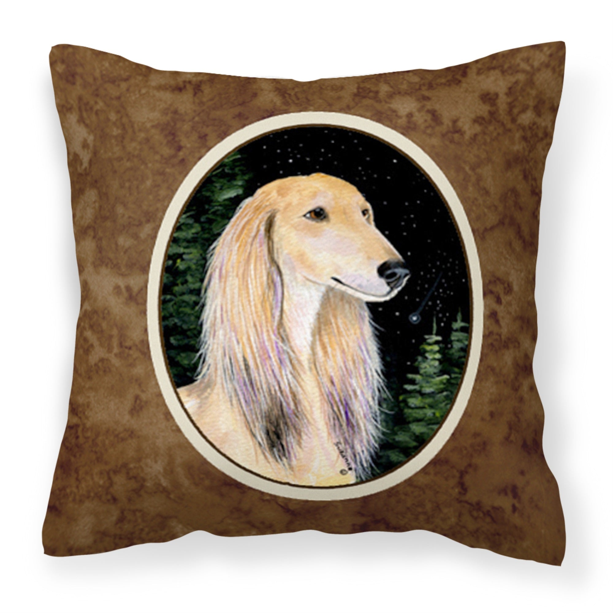 Caroline'S Treasures Ss8485Pw1414 Starry Night Saluki Decorative Canvas Fabric Pillow, Large, Multicolor