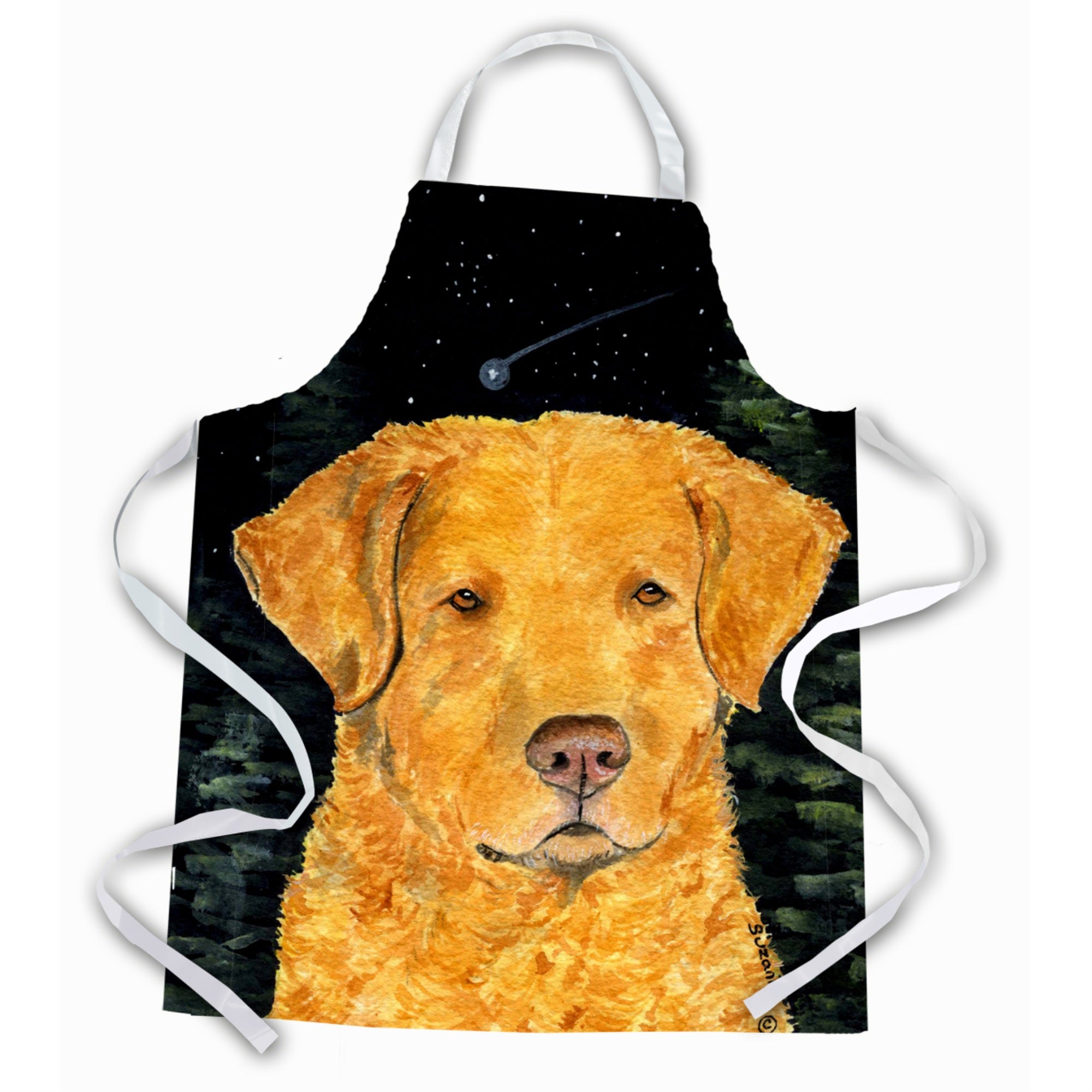 Caroline'S Treasures Ss8487Apron Starry Night Chesapeake Bay Retriever Apron, Large, Multicolor