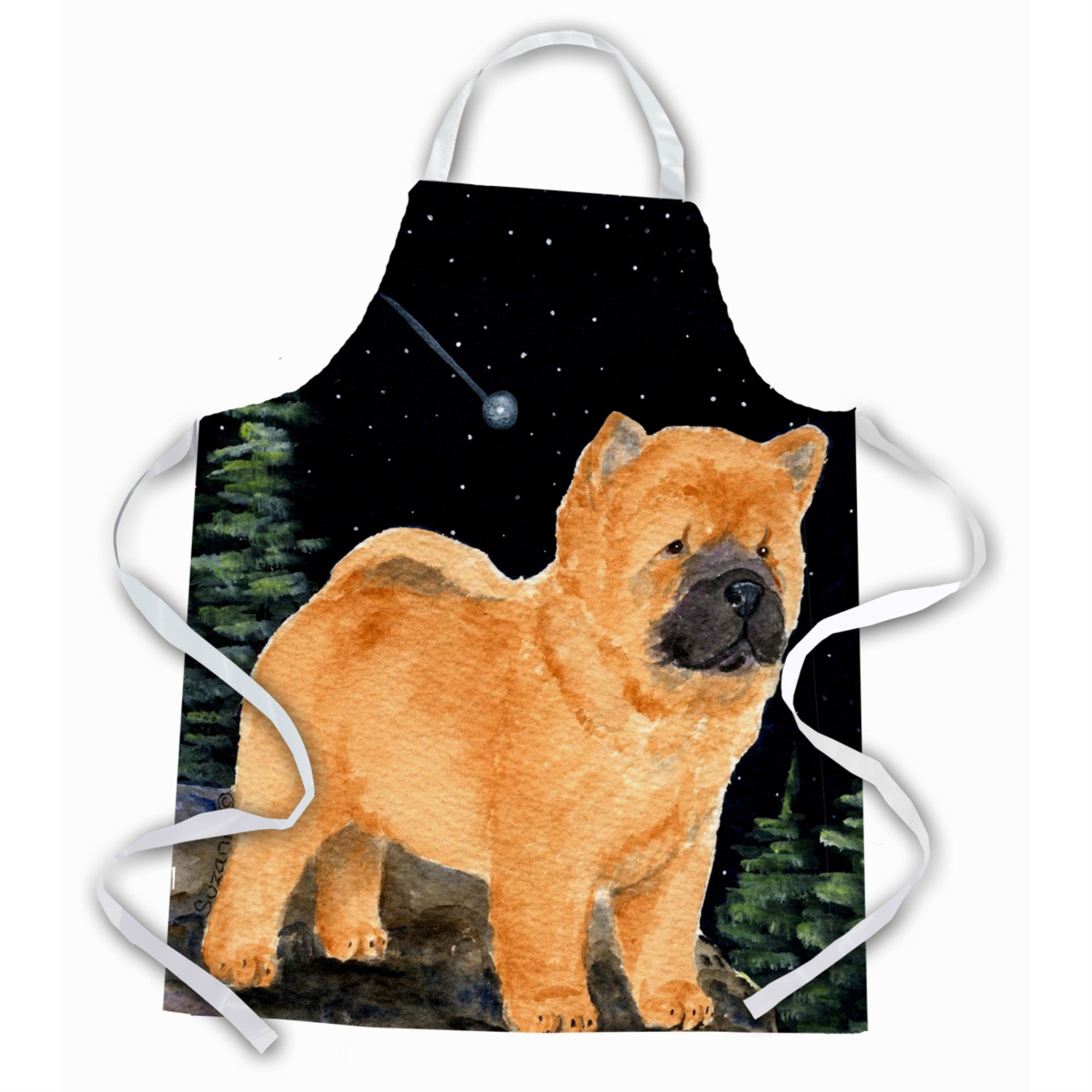 Caroline'S Treasures Ss8488Apron Starry Night Chow Chow Apron, Large, Multicolor