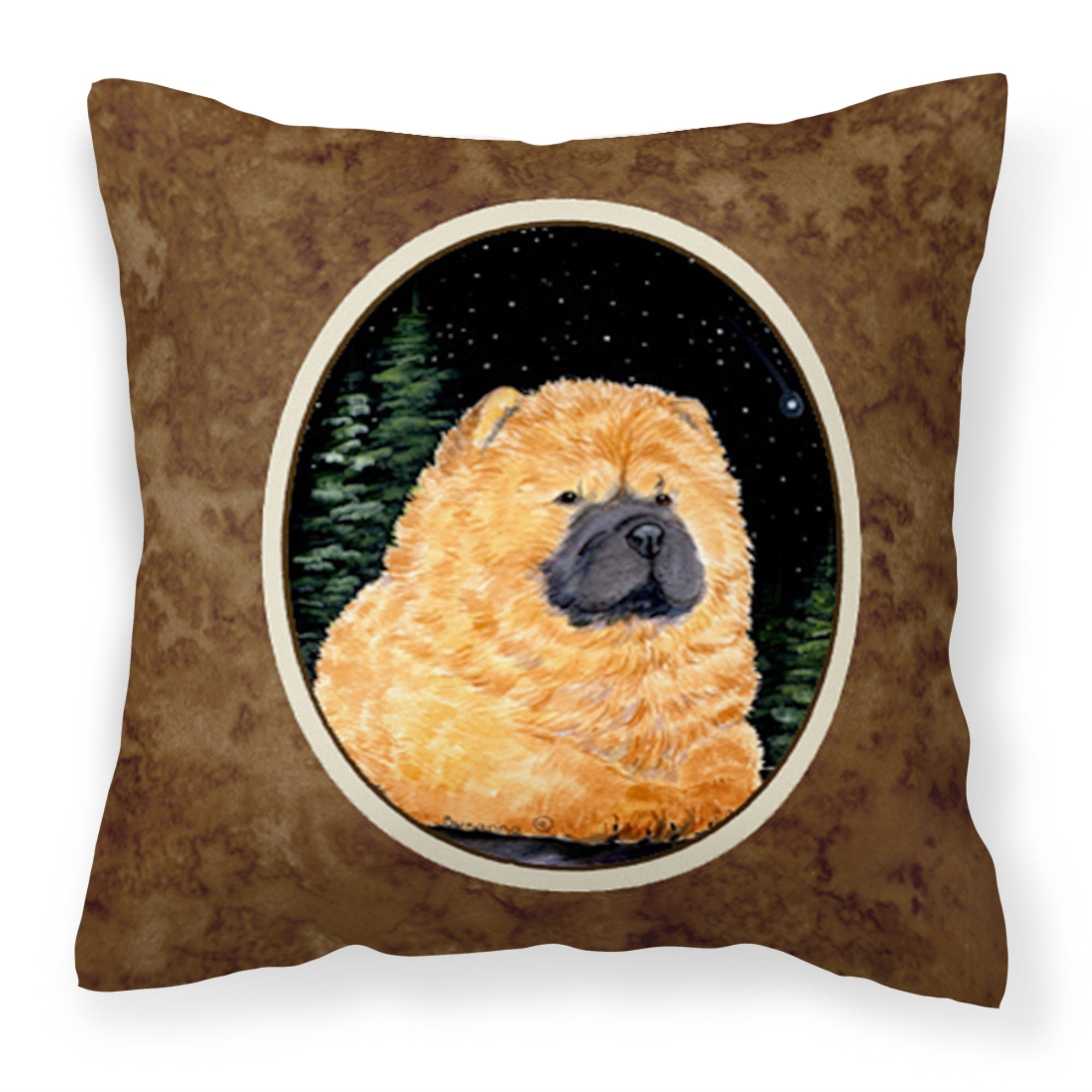 Caroline'S Treasures Ss8489Pw1414 Starry Night Chow Chow Decorative Canvas Fabric Pillow, Large, Multicolor