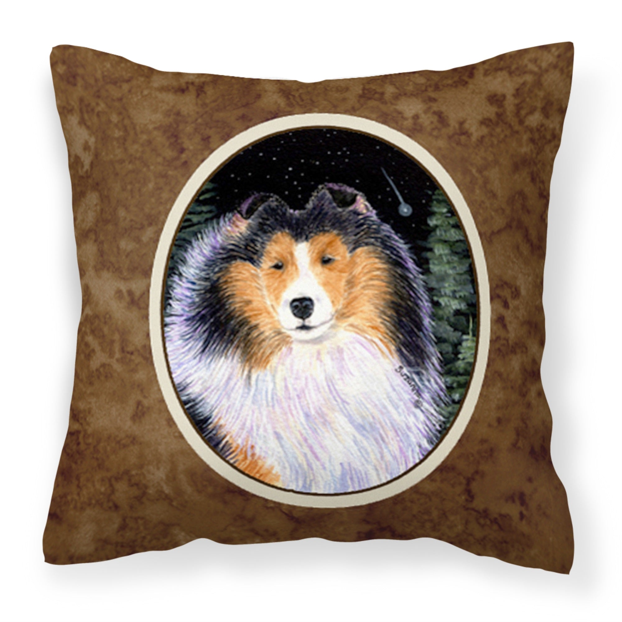 Caroline'S Treasures Ss8491Pw1414 Starry Night Collie Decorative Canvas Fabric Pillow, Large, Multicolor