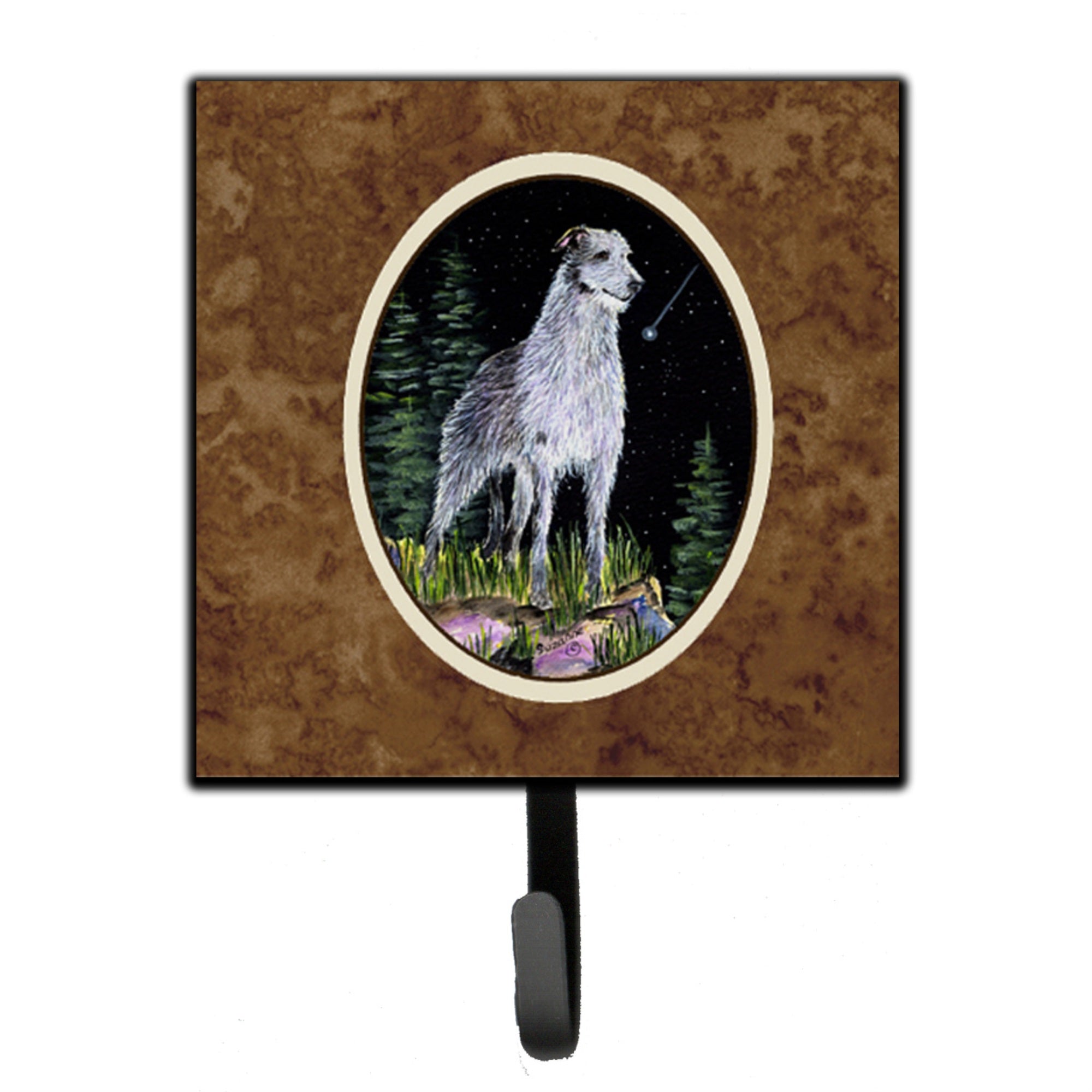 Caroline'S Treasures Ss8493Sh4 Starry Night Scottish Deerhound Leash Holder Or Key Hook, Small, Multicolor