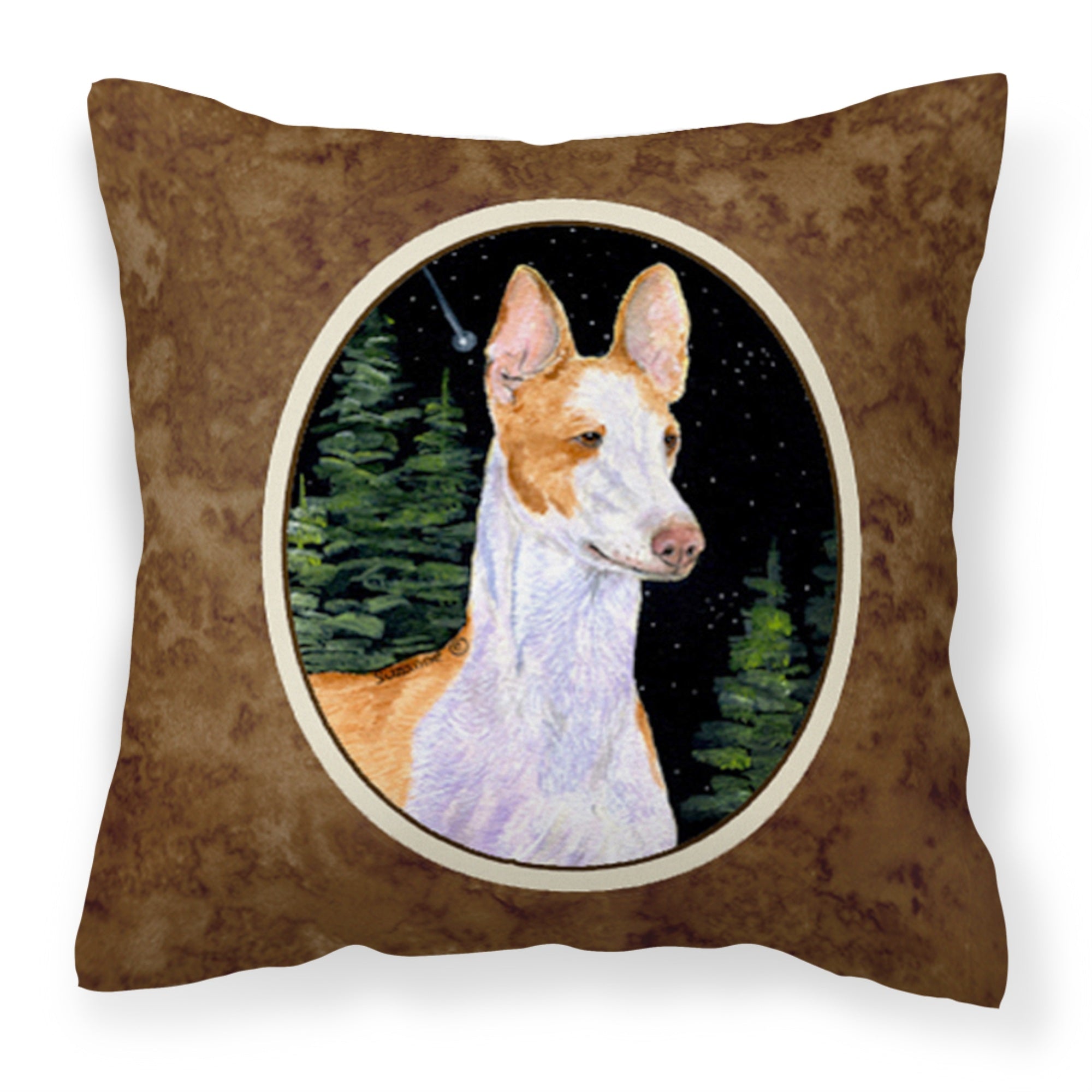 Caroline'S Treasures Ss8495Pw1414 Starry Night Ibizan Hound Decorative Canvas Fabric Pillow, Large, Multicolor
