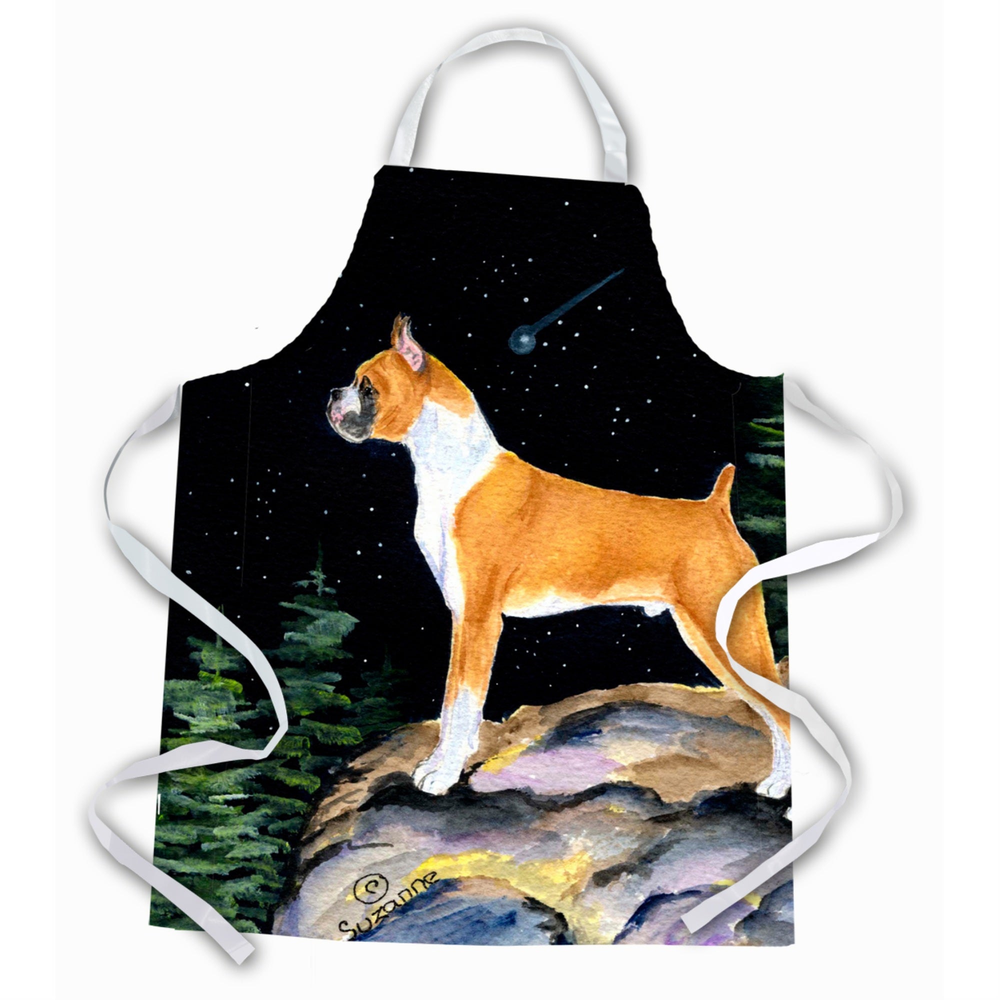 Caroline'S Treasures Ss8496Apron Starry Night Boxer Apron, Large, Multicolor