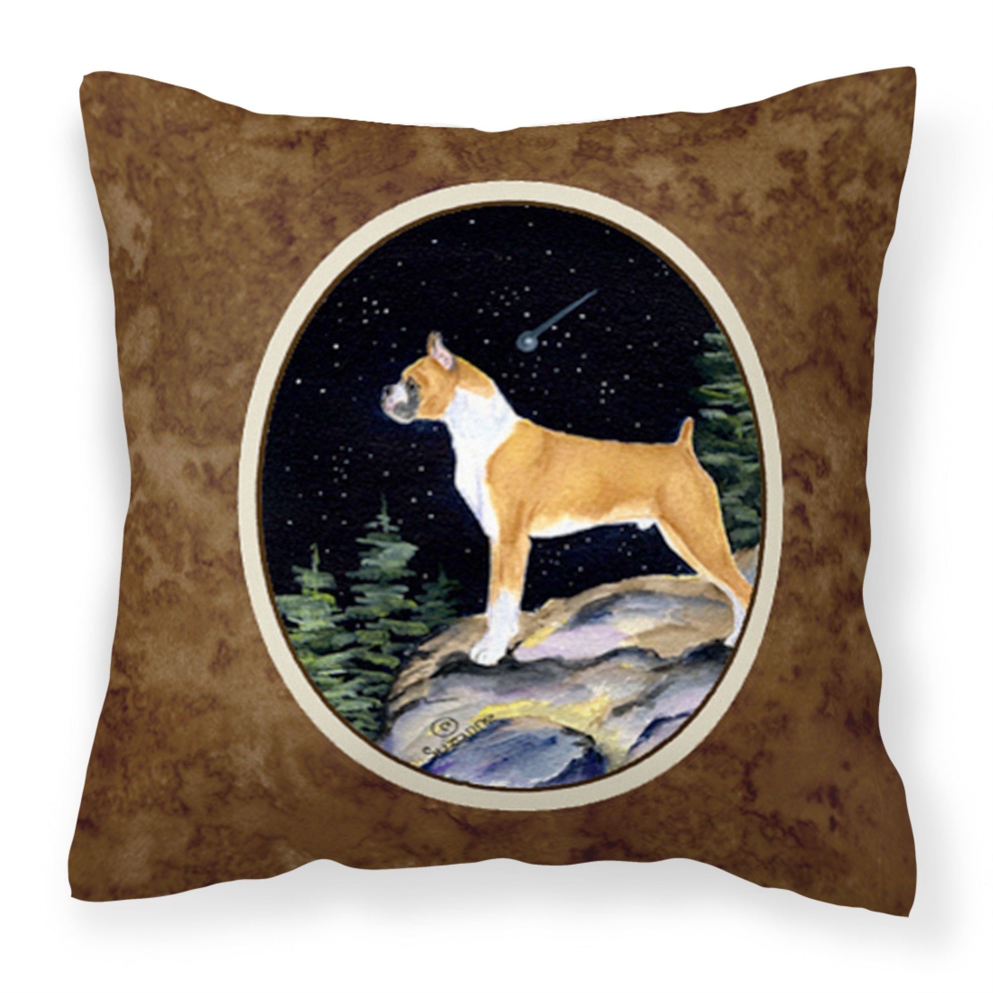 Caroline'S Treasures Ss8496Pw1414 Starry Night Boxer Decorative Canvas Fabric Pillow, Large, Multicolor