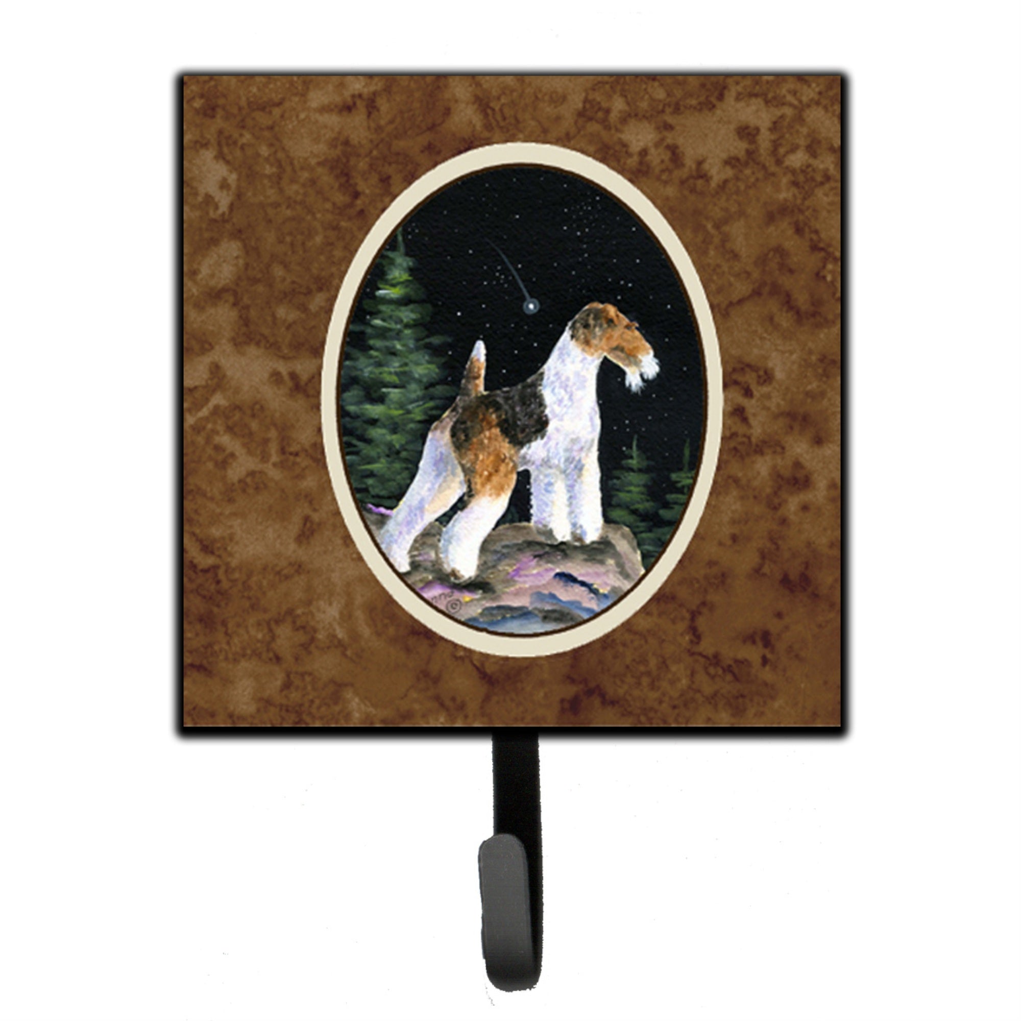 Caroline'S Treasures Ss8500Sh4 Starry Night Fox Terrier Leash Holder Or Key Hook, Small, Multicolor
