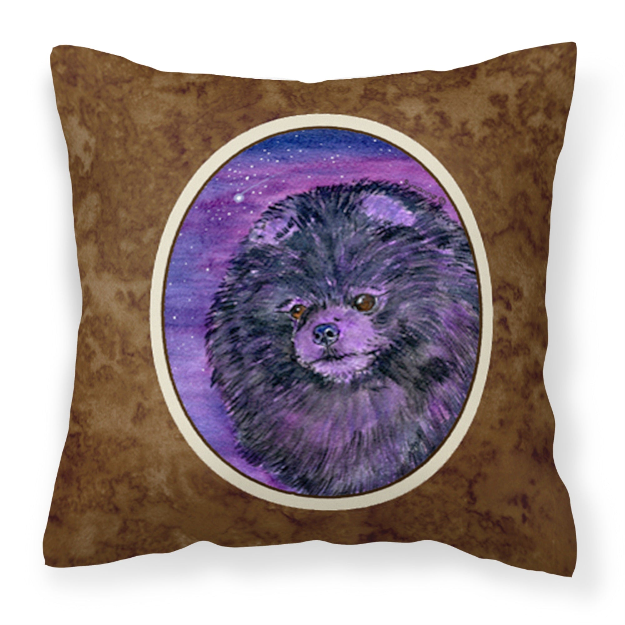 Caroline'S Treasures Ss8501Pw1414 Starry Night Pomeranian Decorative Canvas Fabric Pillow, Large, Multicolor