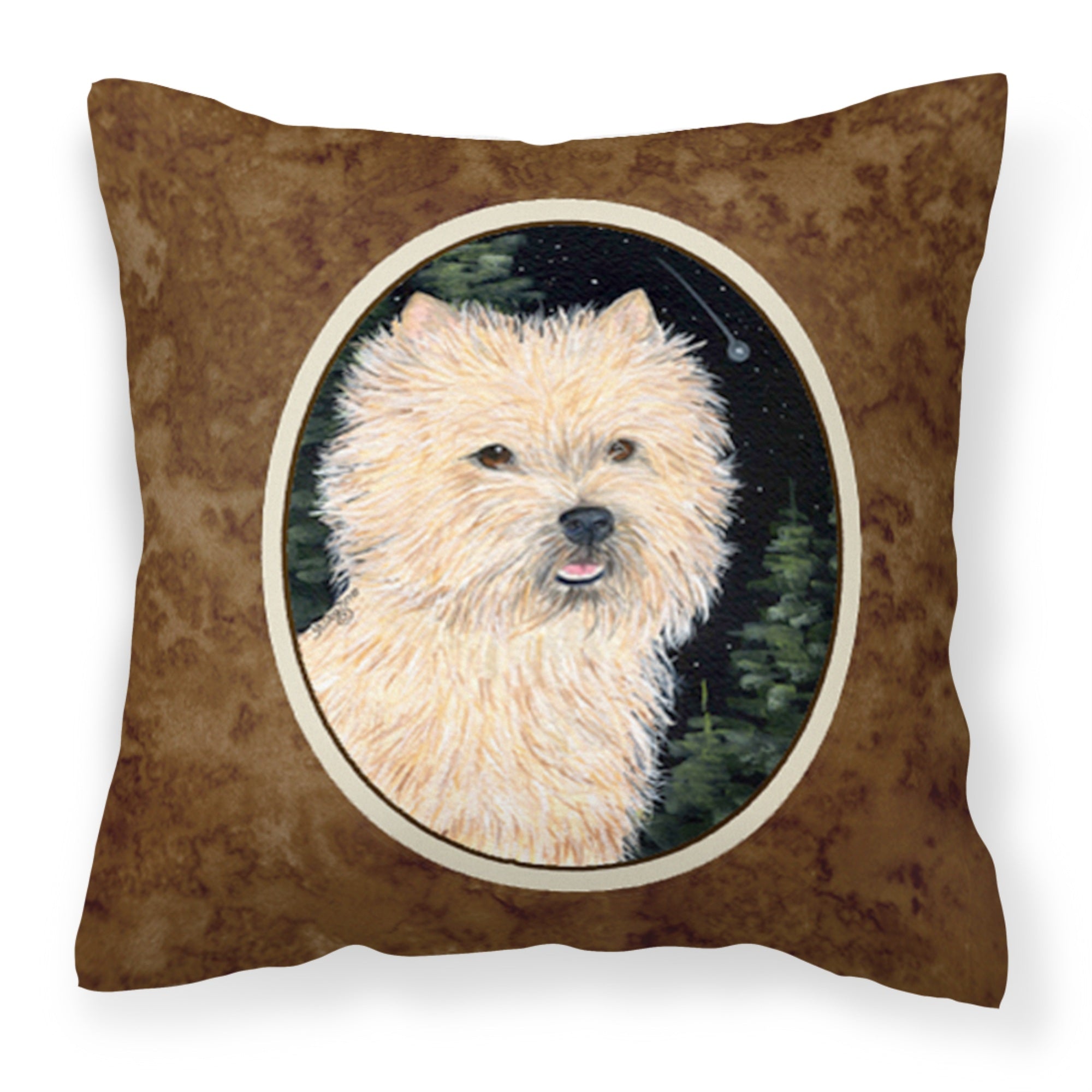 Caroline'S Treasures Ss8502Pw1414 Starry Night Cairn Terrier Fabric Pillow, Large, Multicolor