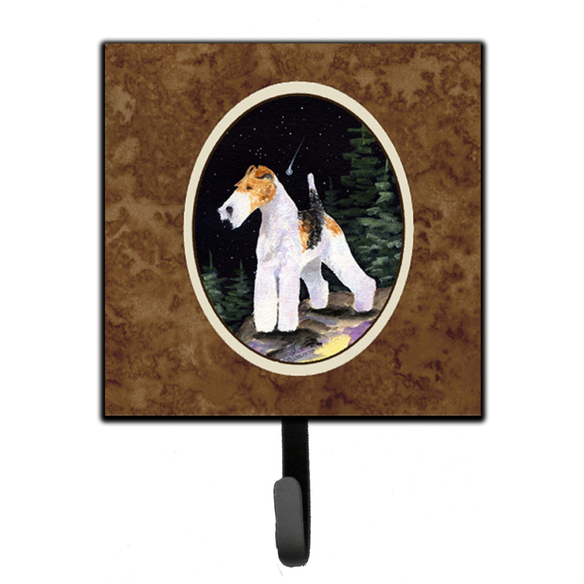 Caroline'S Treasures Ss8503Sh4 Starry Night Fox Terrier Leash Holder Or Key Hook, Small, Multicolor