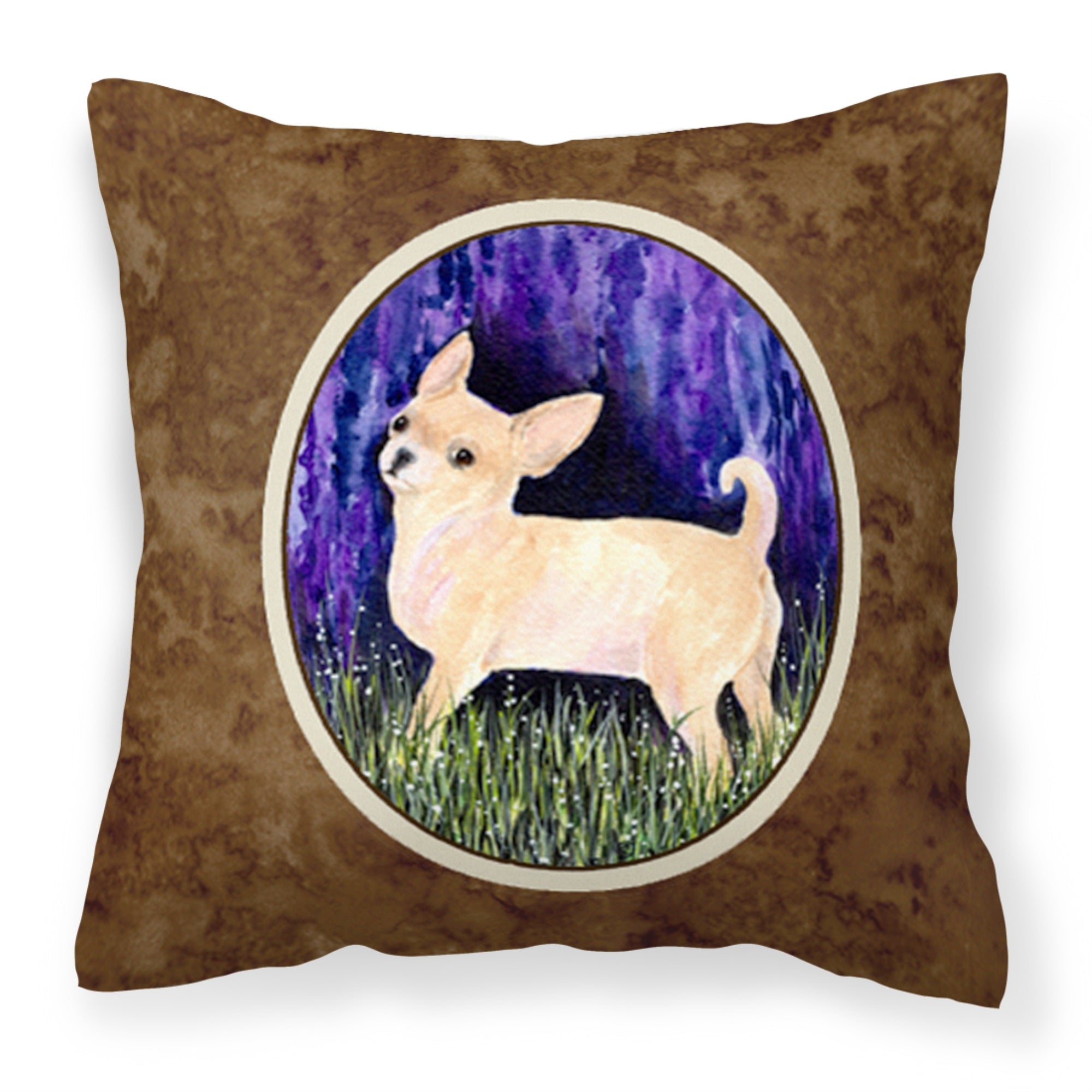 Caroline'S Treasures Ss8514Pw1414 Starry Night Chihuahua Decorative Canvas Fabric Pillow, Large, Multicolor