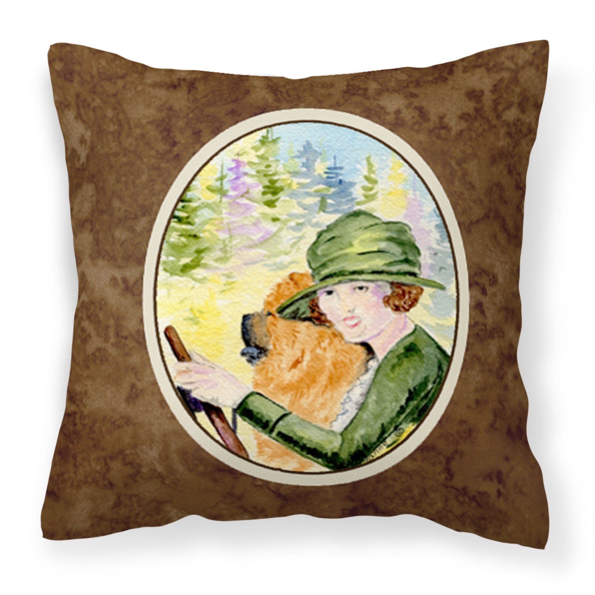 Caroline'S Treasures Ss8527Pw1414 Lady Driving With Her Chow Chow Fabric Pillow, Large, Multicolor