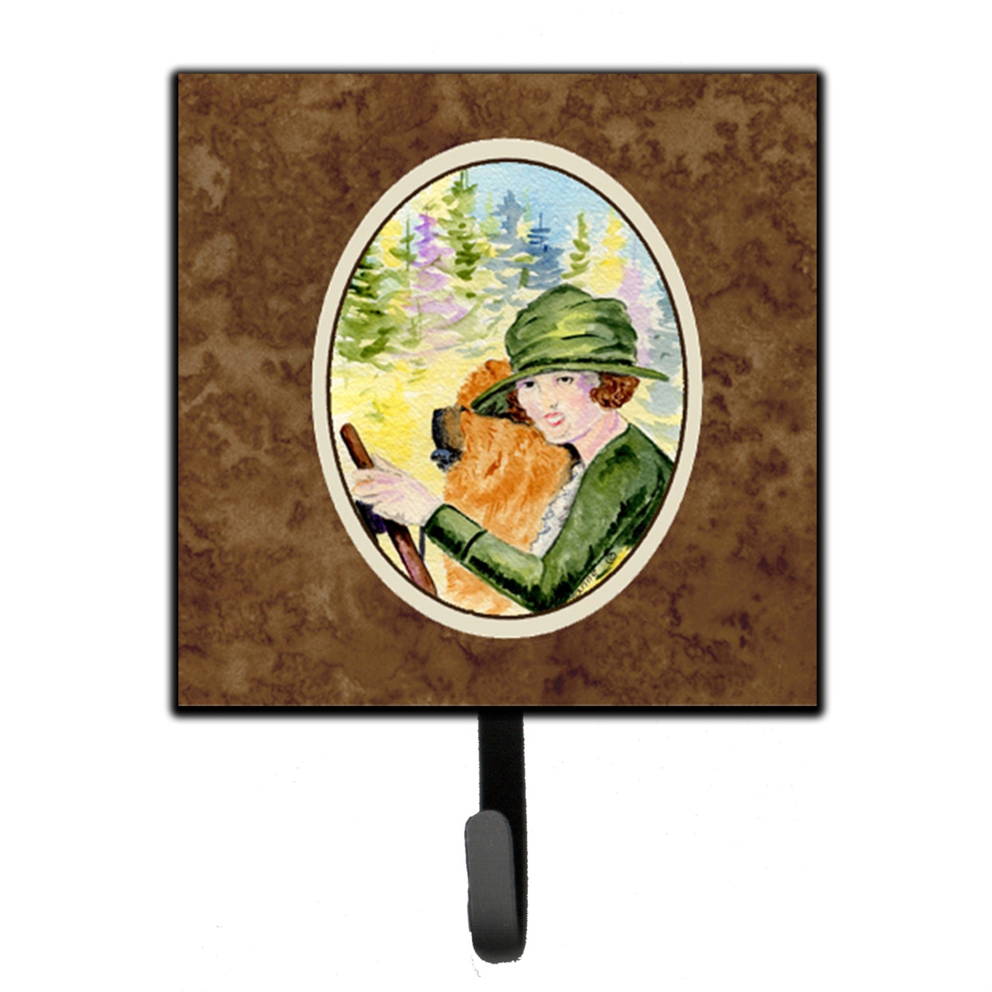 Caroline'S Treasures Ss8527Sh4 Lady Driving With Her Chow Leash Holder Or Key Hook, Small, Multicolor