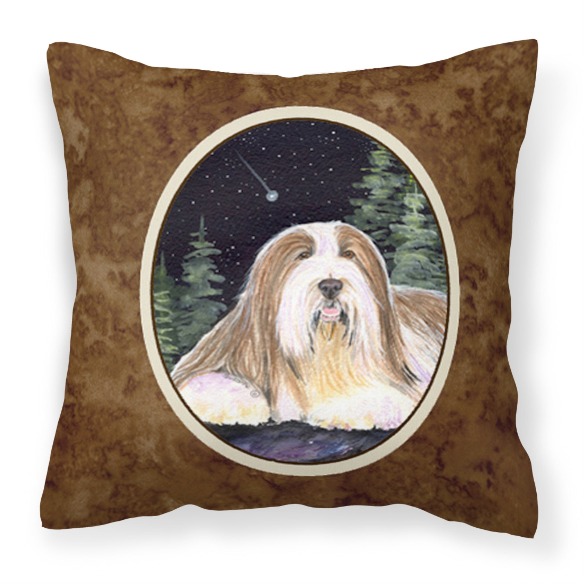 Caroline'S Treasures Ss8529Pw1414 Starry Night Bearded Collie Fabric Pillow, Large, Multicolor