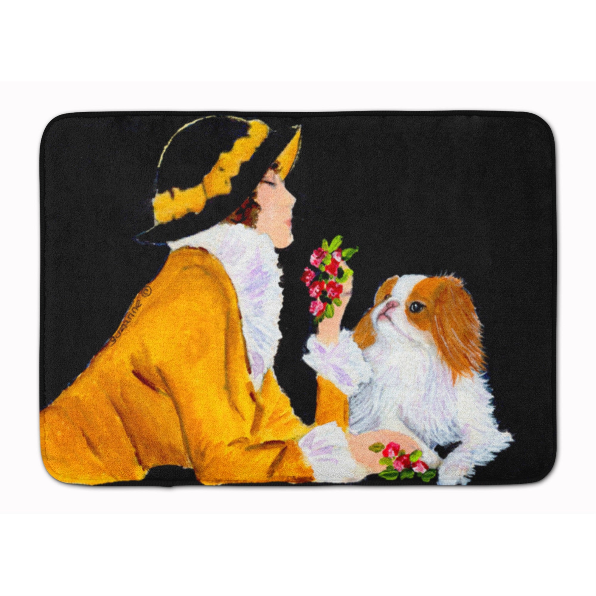 Caroline'S Treasures Lady With Her Japanese Chin Floor Mat, 19 X 27, Multicolor