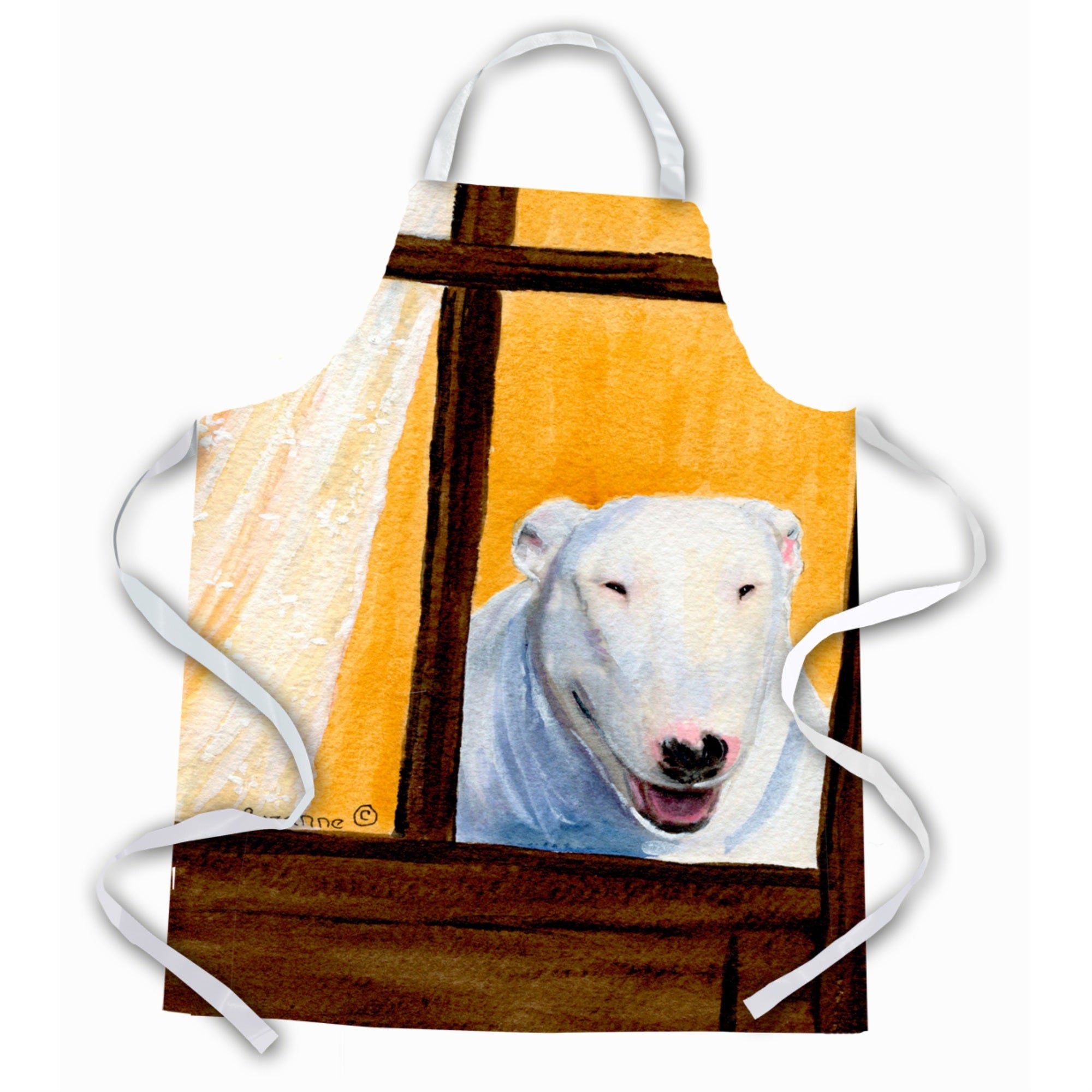 Caroline'S Treasures Ss8542Apron Bull Terrier Apron, Large, Multicolor