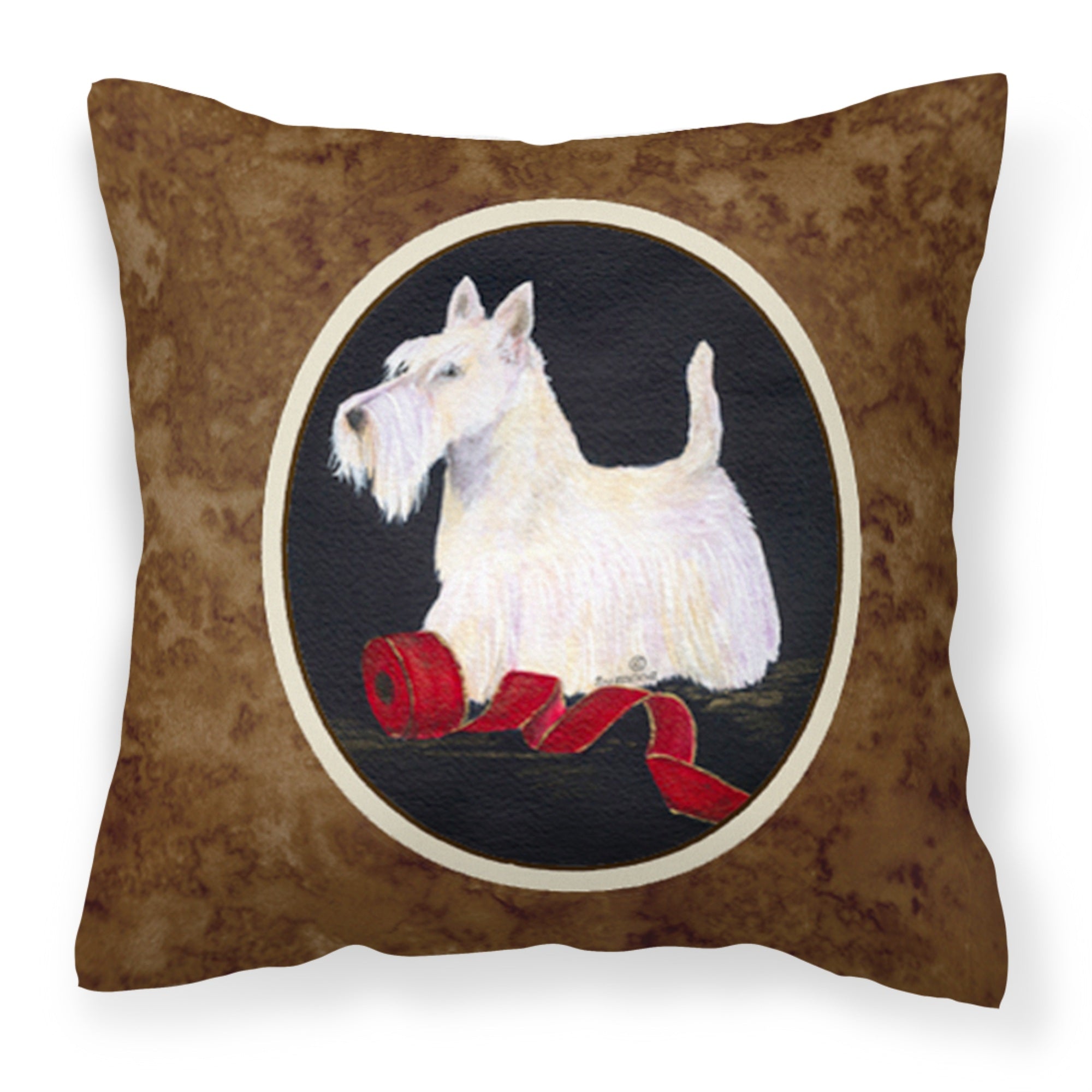 Caroline'S Treasures Ss8553Pw1414 Scottish Terrier Decorative Canvas Fabric Pillow, Large, Multicolor