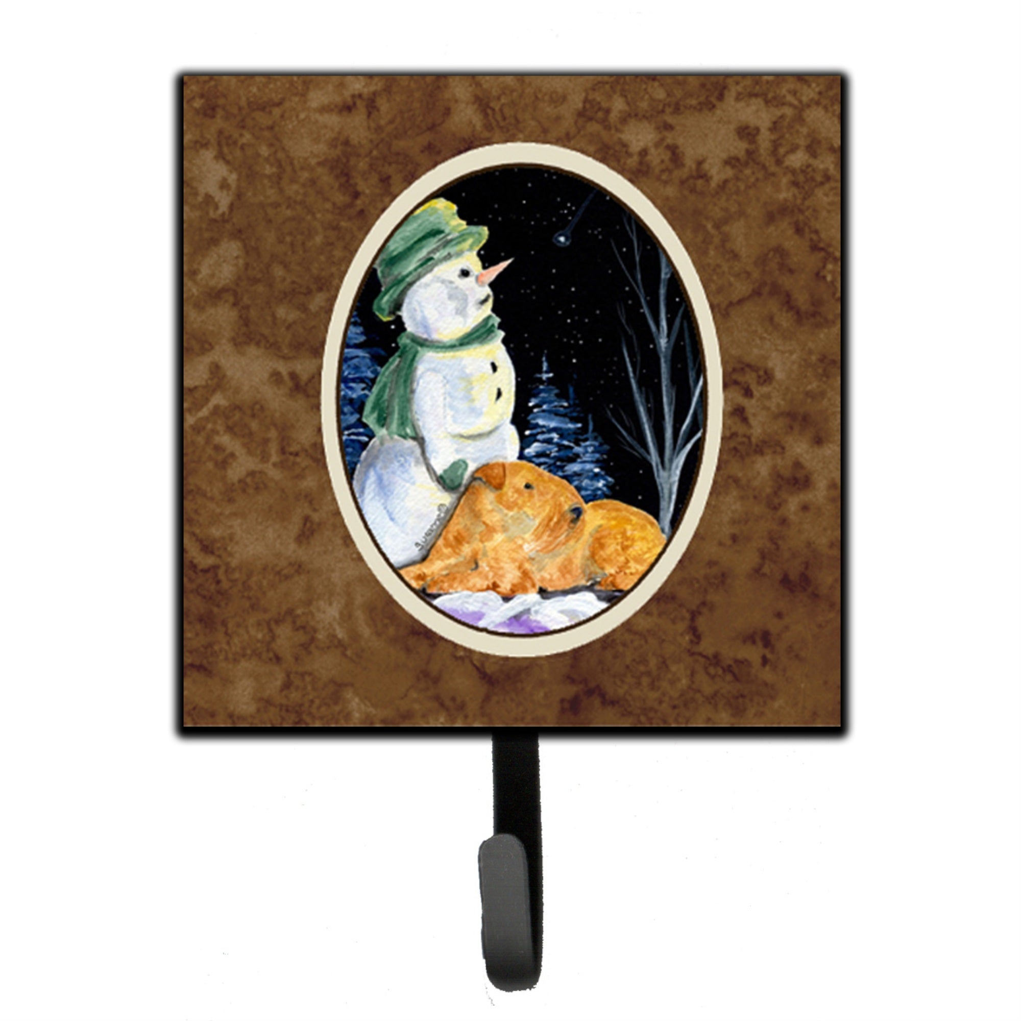 Caroline'S Treasures Ss8555Sh4 Snowman With Welsh Terrier Leash Holder Or Key Hook, Small, Multicolor