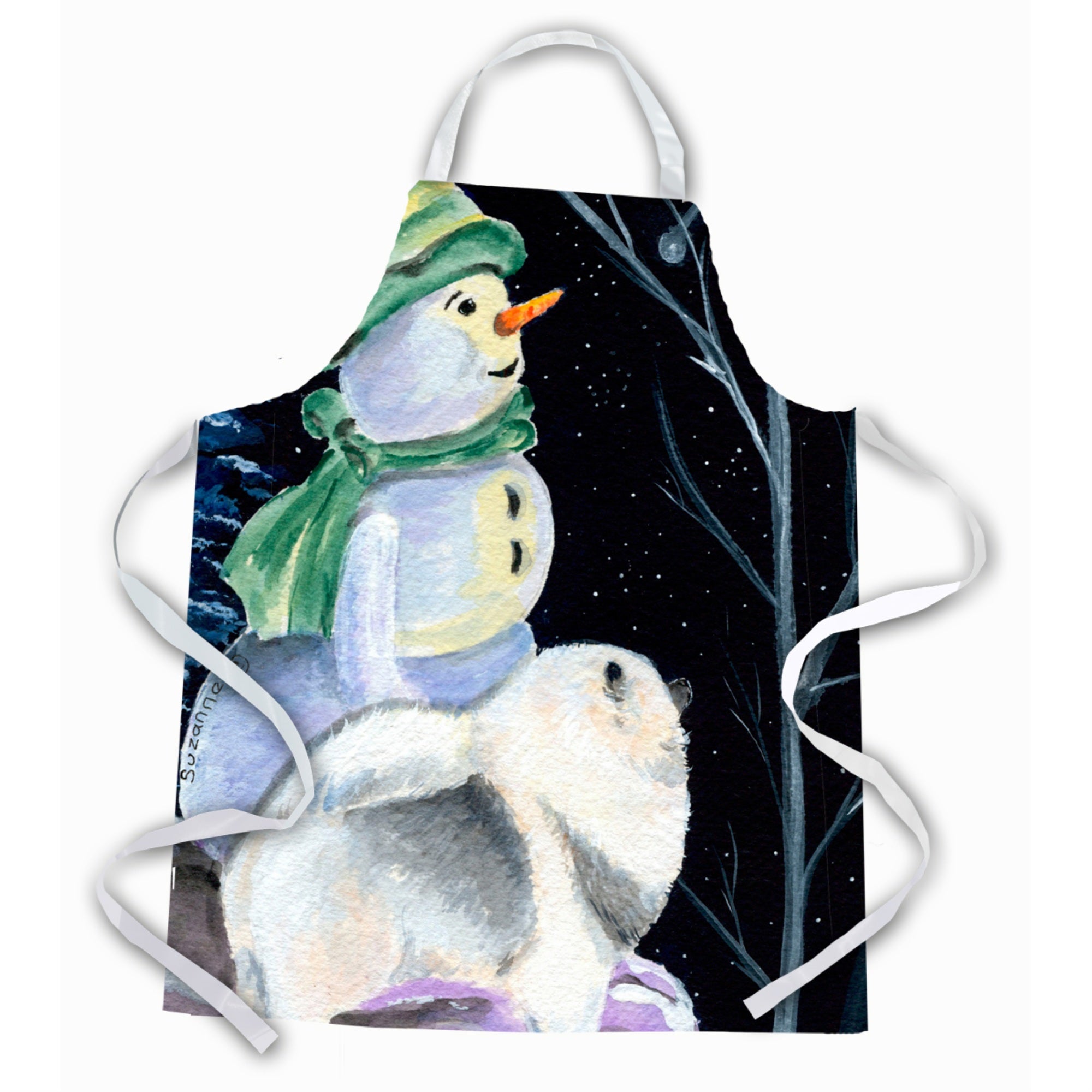 Caroline'S Treasures Ss8557Apron Snowman With Keeshond Apron, Large, Multicolor