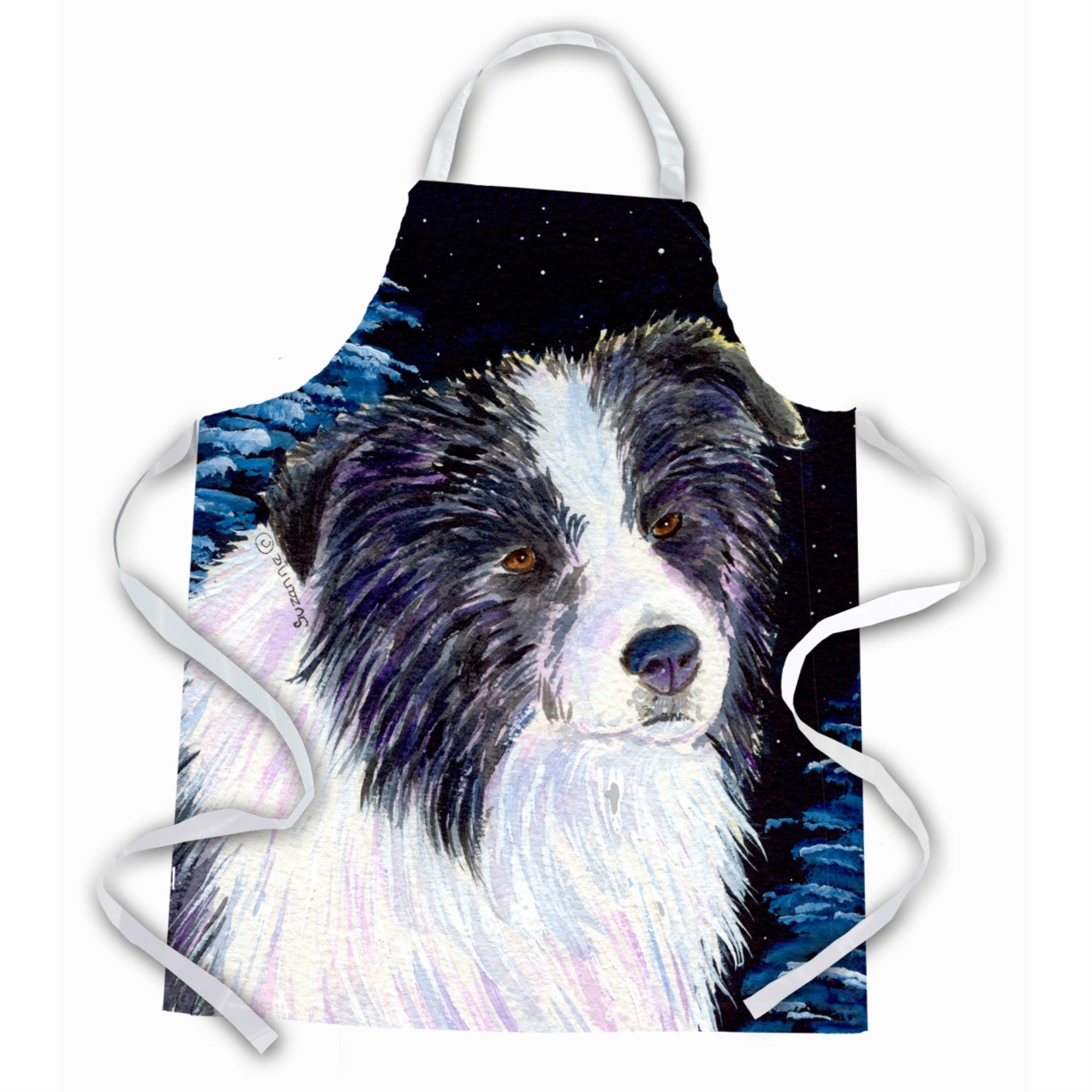 Caroline'S Treasures Ss8558Apron Starry Night Border Collie Apron, Large, Multicolor